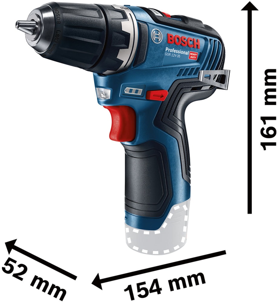 Bosch Professional Akku-Bohrschrauber »»GSR 12V-35««, ohne Akku, ohne Ladegerät