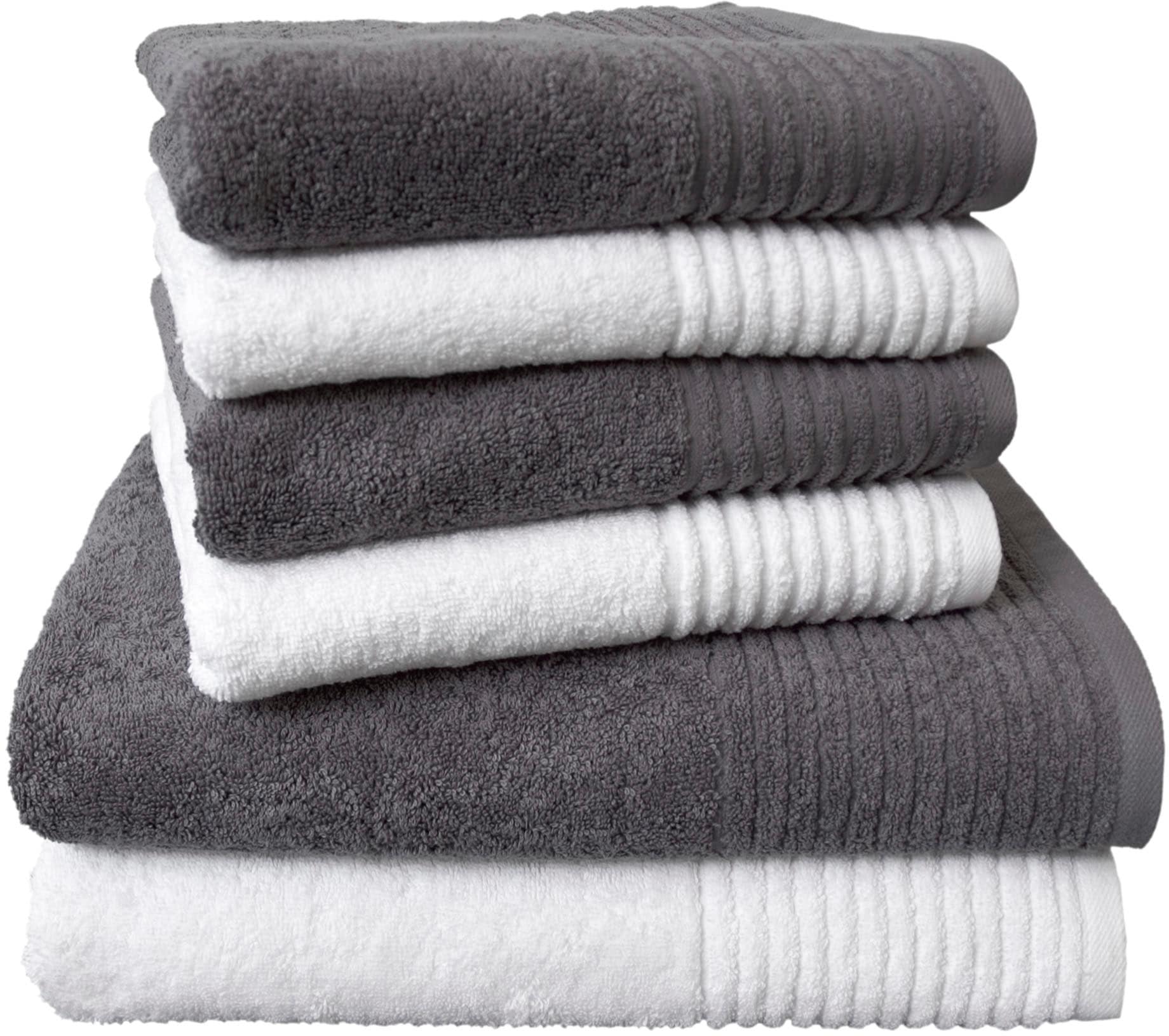 Dyckhoff Handtuch Set "Brillant" Set 6 Stk. Walkfrottee mit Streifenbordüre günstig online kaufen