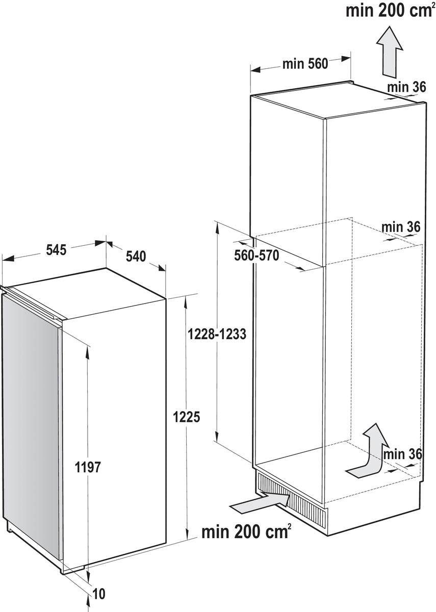 hoch, RBI2122E1, cm breit, BAUR 122,5 cm | per Einbaukühlschrank GORENJE integrierbar Raten »RBI2122E1«, 54