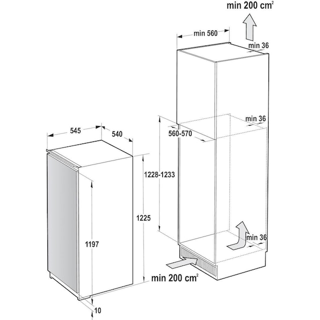 GORENJE Einbaukühlschrank »RBI2122E1«, RBI2122E1, 122,5 cm hoch, 54 cm breit,  integrierbar per Raten | BAUR