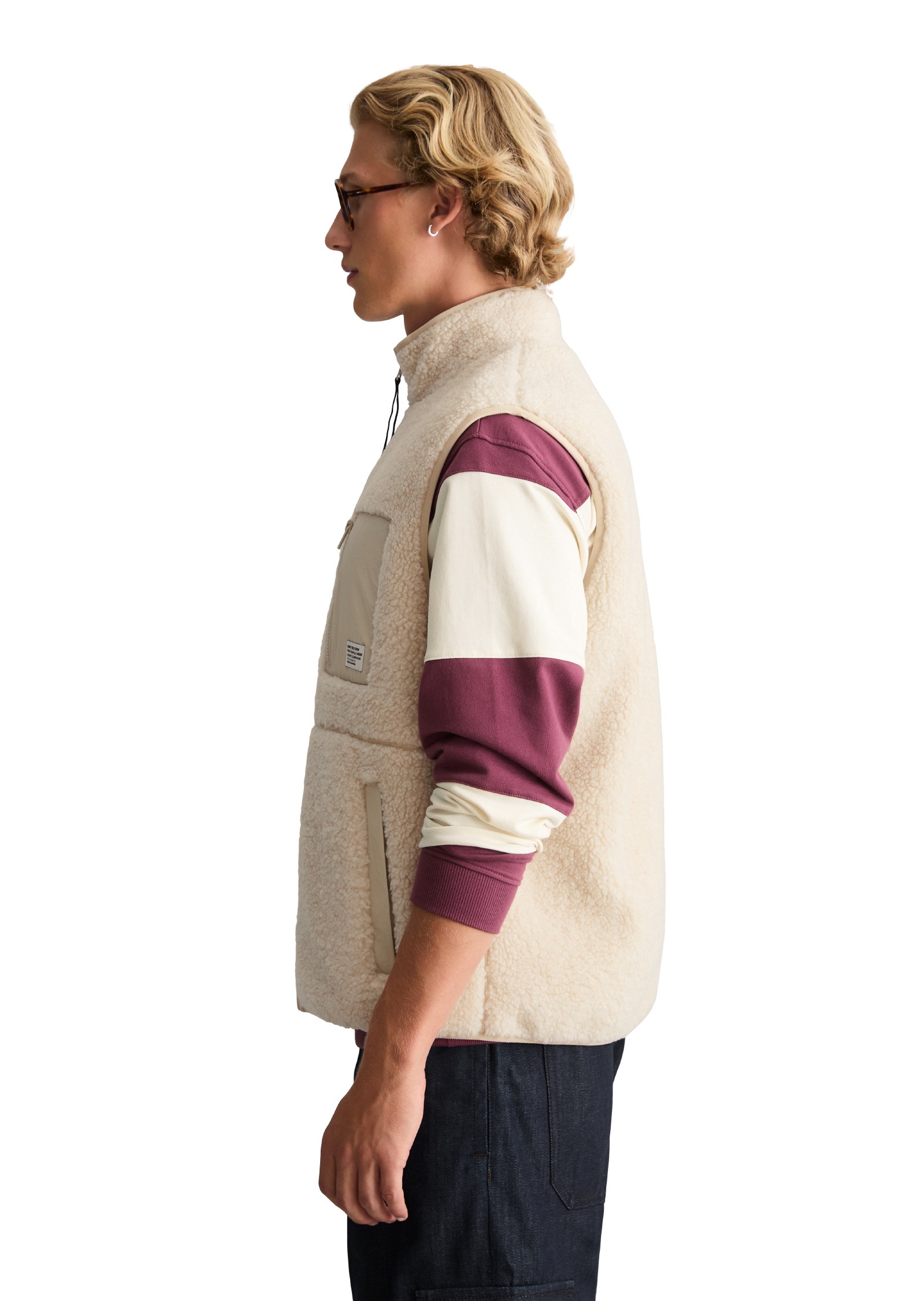 Marc O'Polo DENIM Steppweste »mit Nylon-Brusttasche«