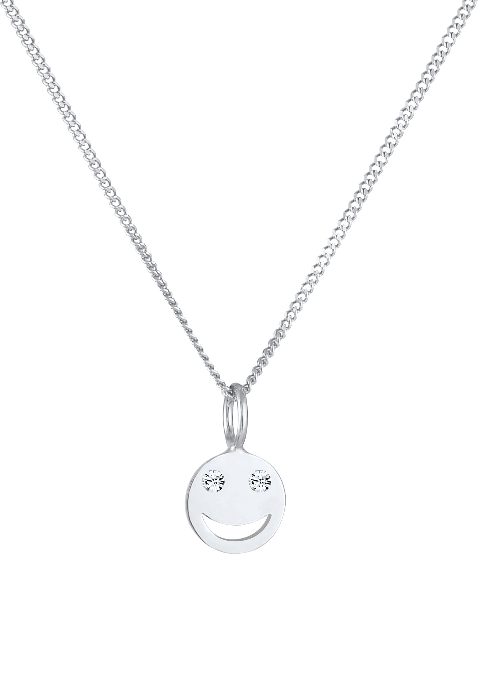 Elli Collierkettchen »mit Smiling Face 925 Silber, mit Kristallen von Swarovski®«