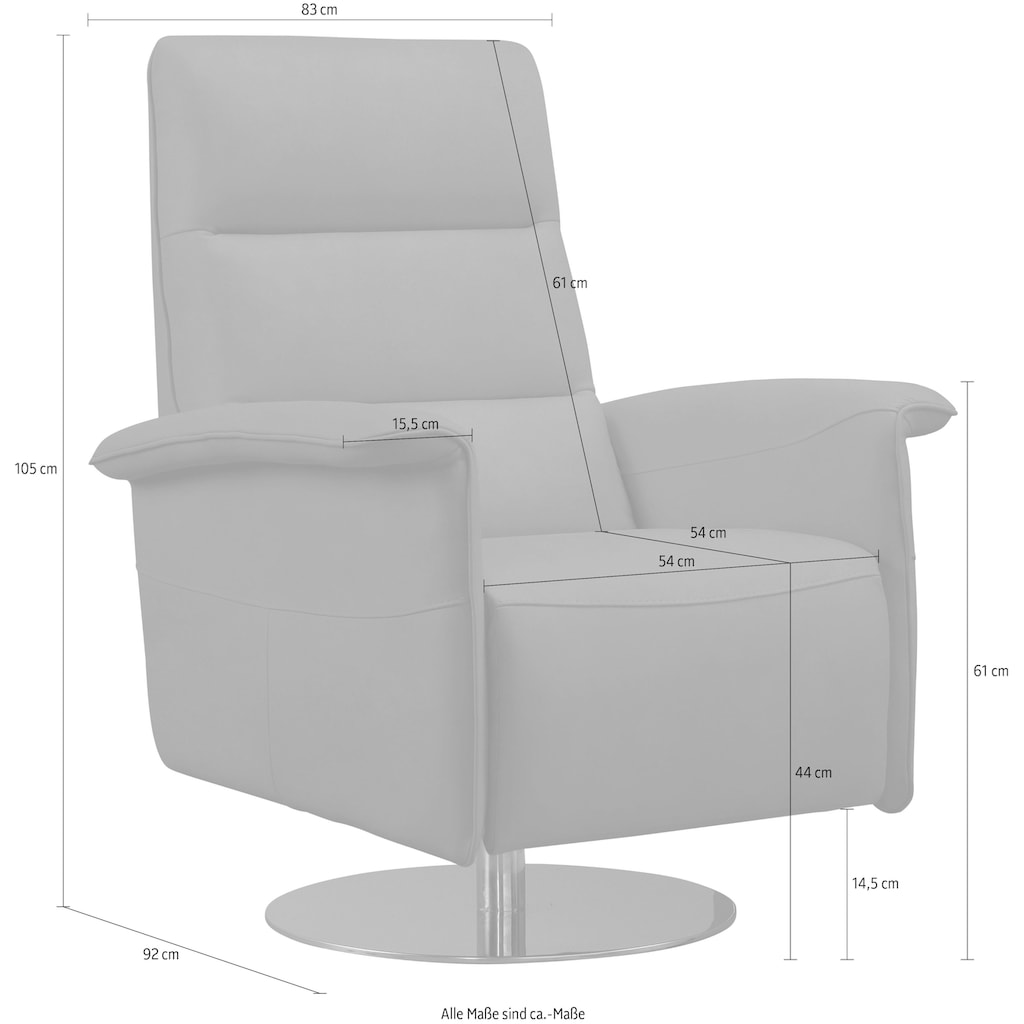 Egoitaliano Sessel »Kelly«, drehbar, manuelle Relaxfunktion mit Push-Back-Mechanismus