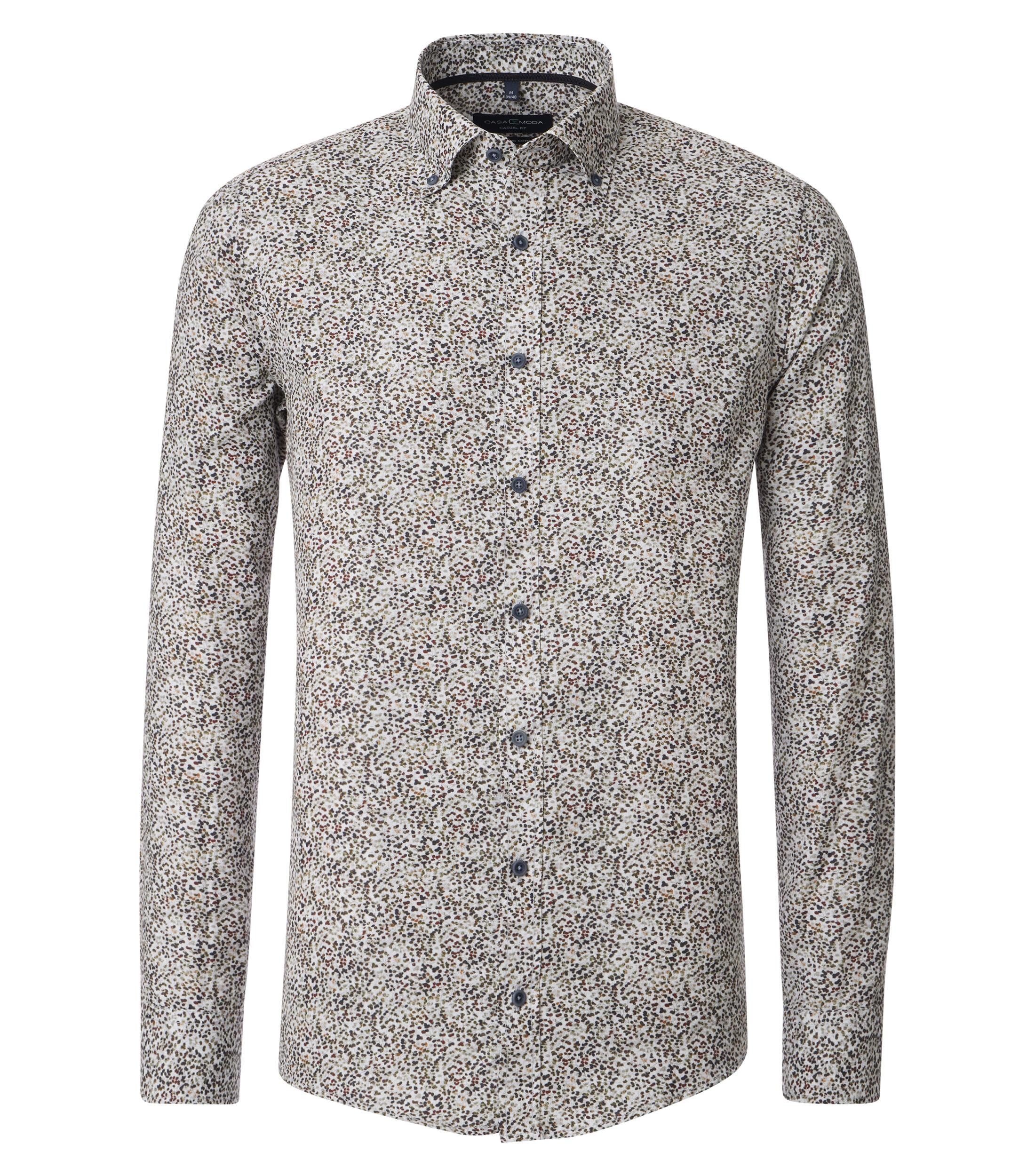 Langarmhemd CASAMODA "CASAMODA Freizeithemd Print", Herren, Gr. XL, Normalgrößen, rot, 100% Baumwolle, bedruckt, lässig geschnitten, Hemden