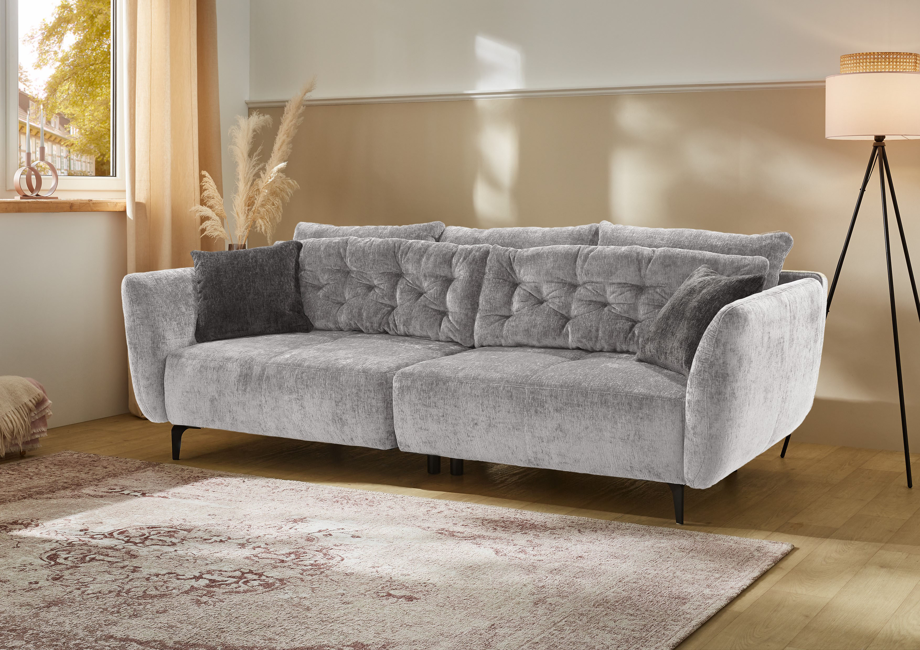 Jockenhöfer Gruppe Big-Sofa "Spa, B: 251 cm" im Retrolook mit 7 Kissen