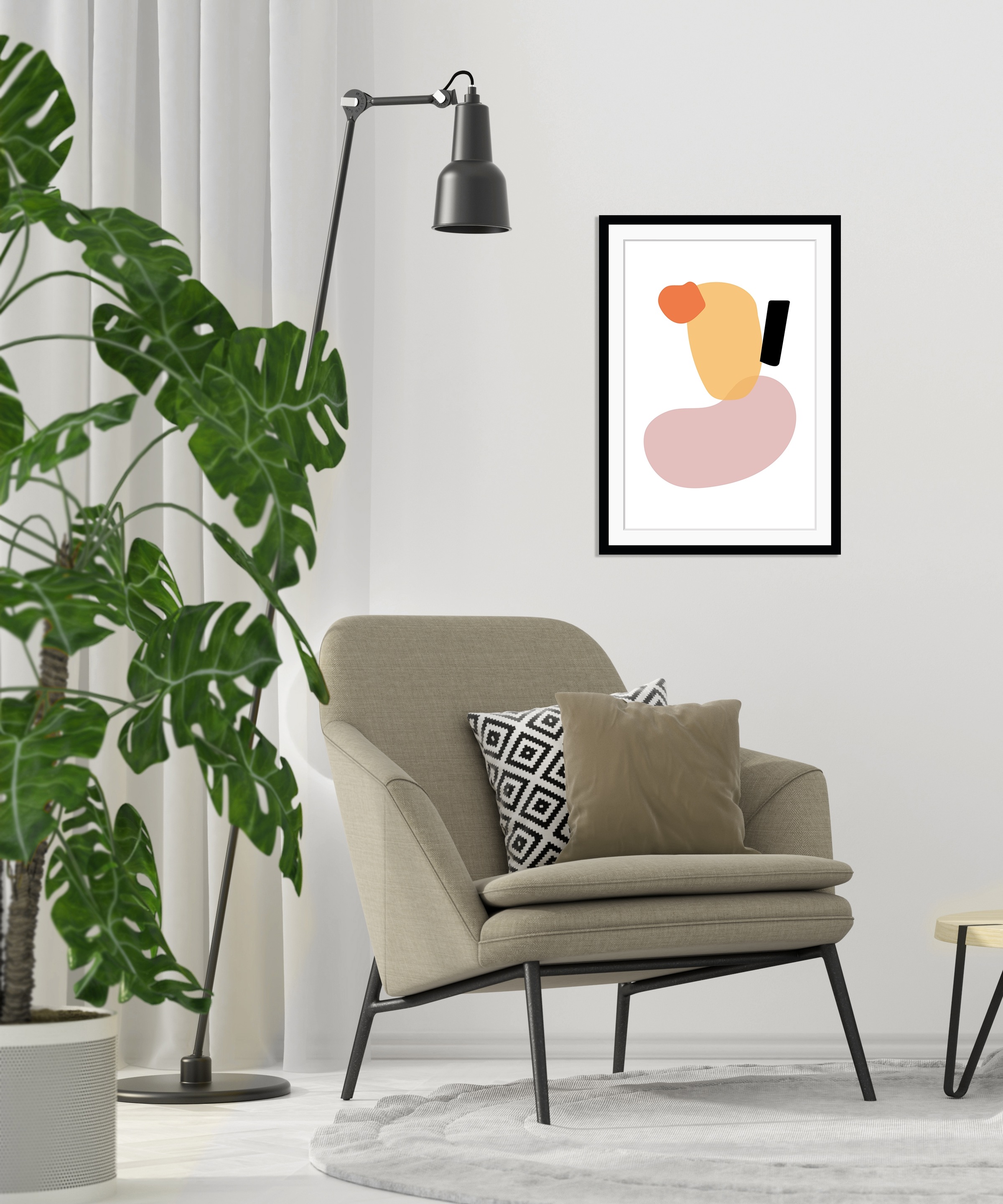 queence Bild »Sebastian«, Abstrakt-Kunst-Figuren-Modern-Gemälde, HD Premium Poster-Druck inkl. Holzrahmen
