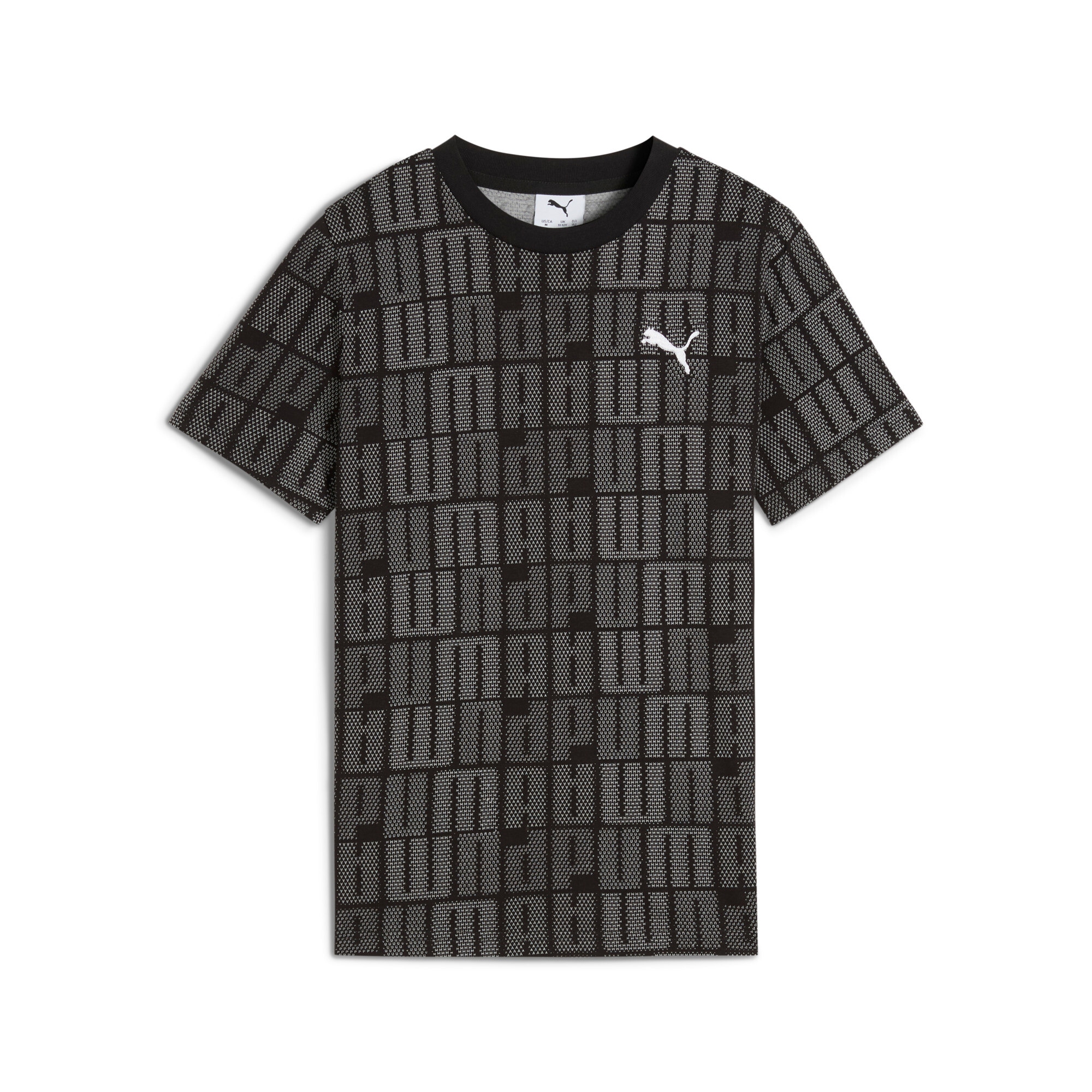 PUMA T-Shirt "ESS LOGO LAB AOP TEE B" Regular Fit, Rundhalsausschnitt, Kurzarmdesign, für Jugendliche