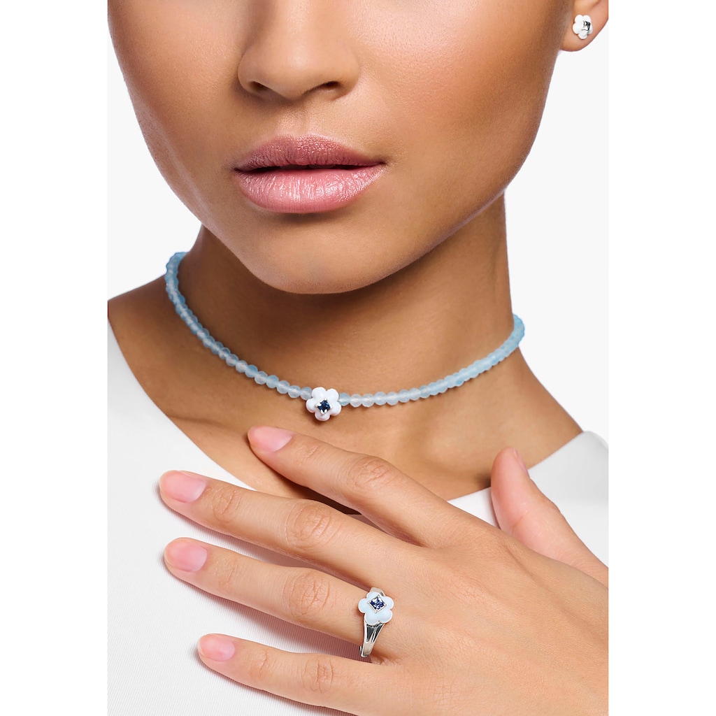 THOMAS SABO Fingerring »mit blauer Blume, TR2433-496-1-52,54,56,58«