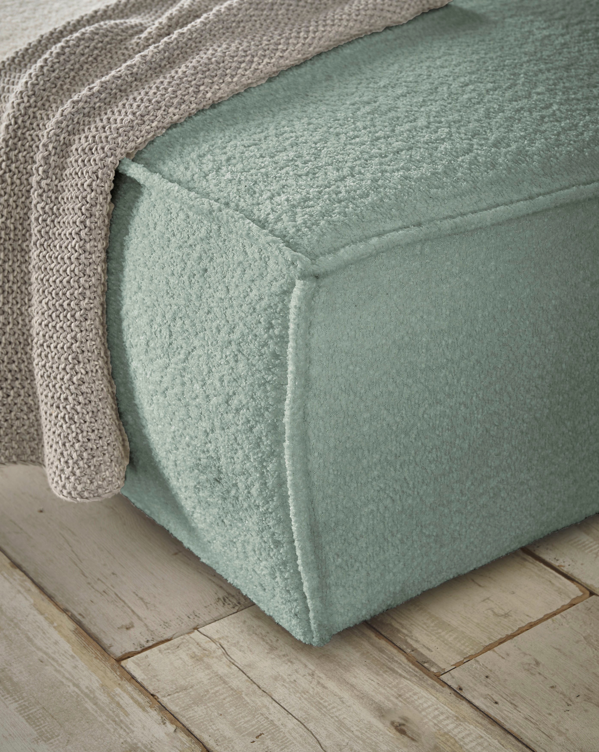 andas Wohnlandschaft »FINNLEY U-Form XXL 329 cm, Schlafsofa, Schlaffunktion m. Bettkasten«, (194/139 cm), Bouclé, Struktur und Cord