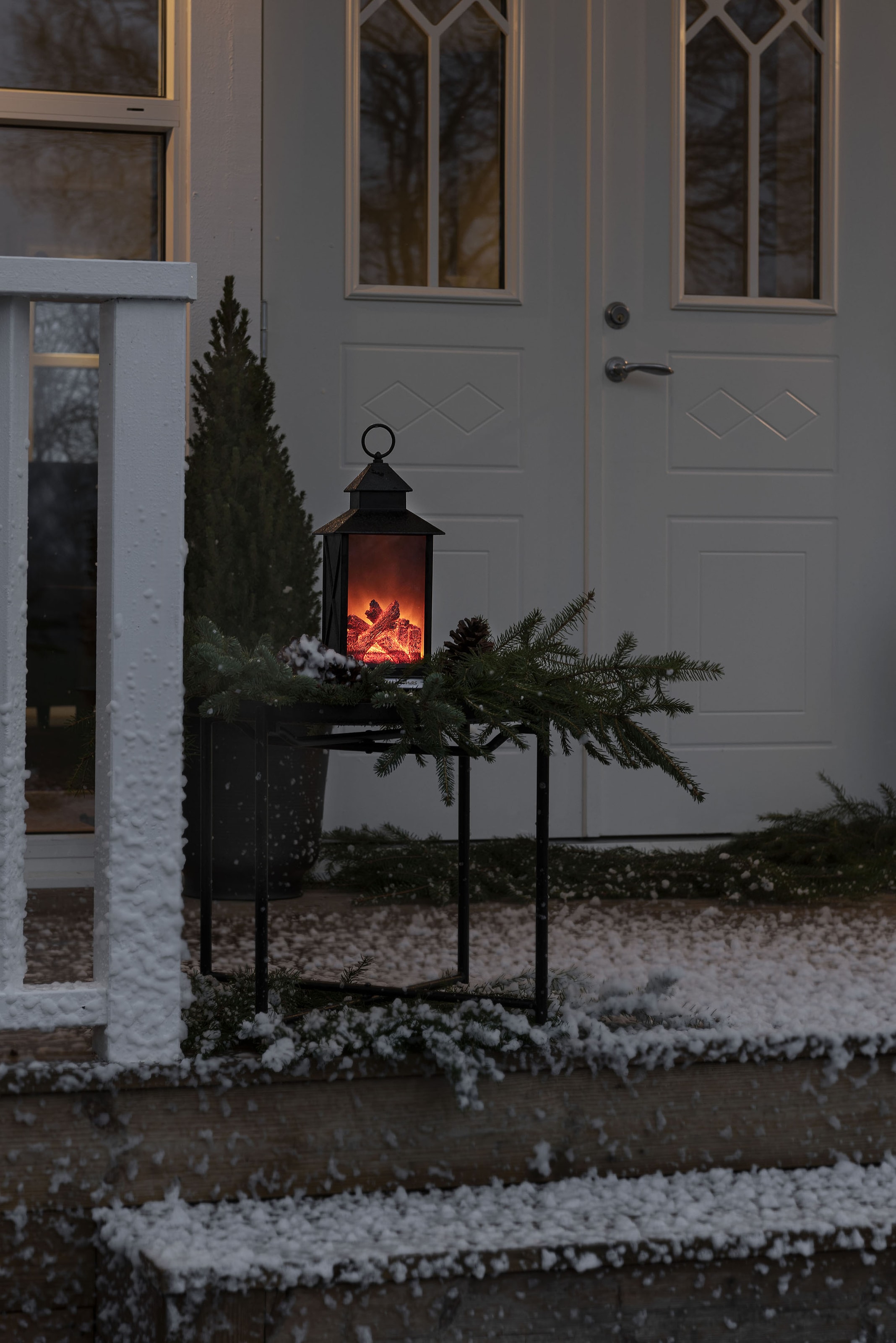 LED Laterne »Weihnachtsdeko aussen«, 4 flammig-flammig, LED Laterne, klein, Kamin