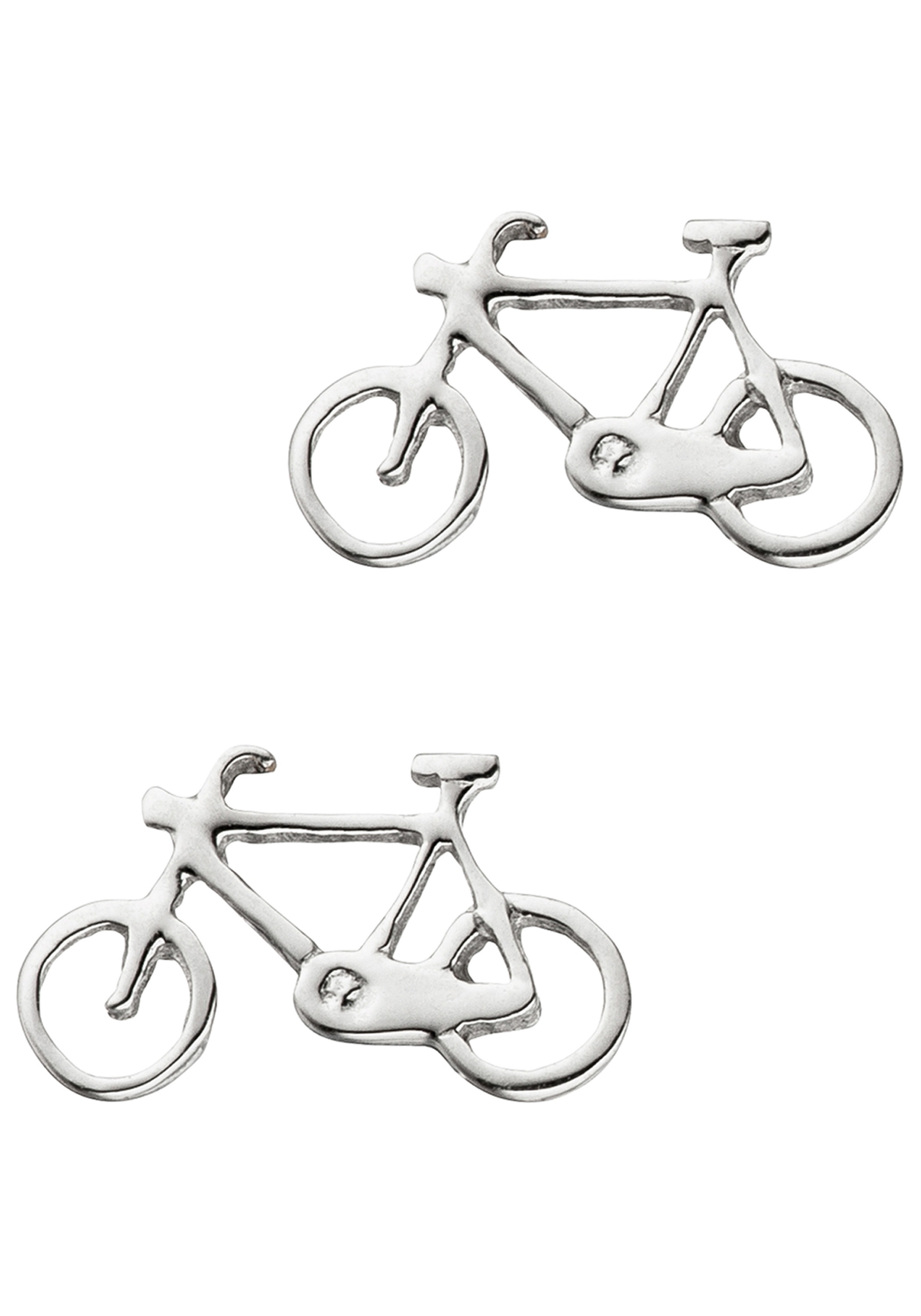 JOBO Paar Ohrstecker »Kleine Ohrringe Fahrrad 6,4 mm« 925 Silber rhodiniert