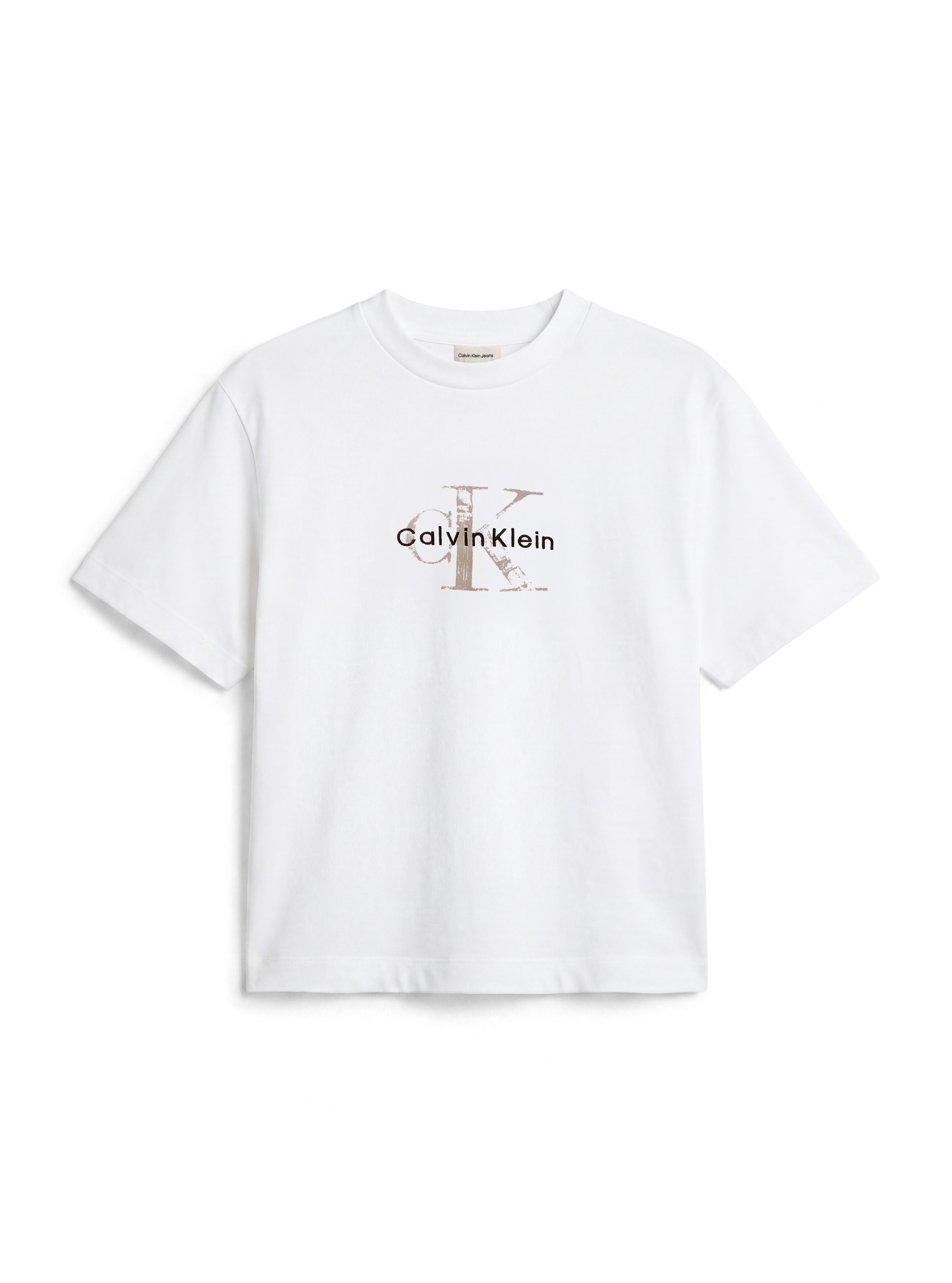 Calvin Klein T-Shirt »BOXY HAND DRAWN MONOLOGO TEE« Regular fit, Logoschriftzug