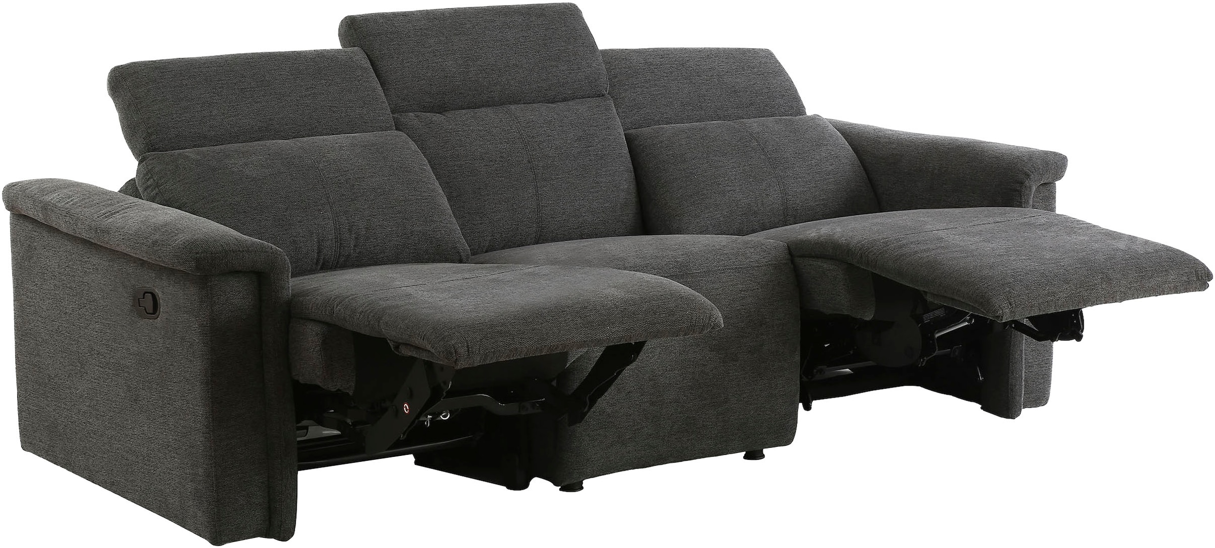 OTTO home 3-Sitzer »LUND NEW Struktur (219cm), man./elektr. Relaxfunktion in 2 Sitzen« USB-A/C bei elektrischer Variante und Kopfteilverstellung