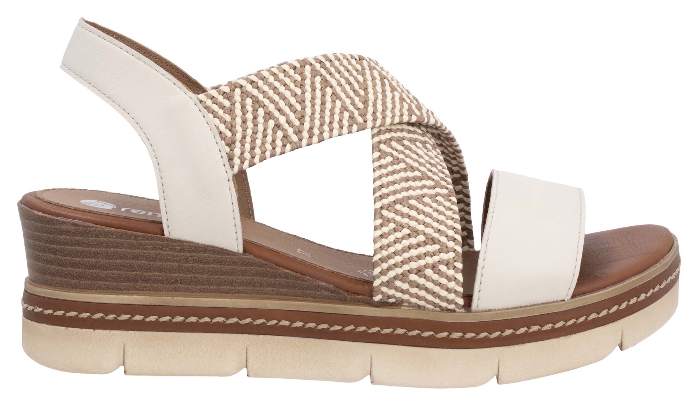 Remonte Keilsandalette, Riemchensandale, Sommerschuh, Bequemschuh mit Muster