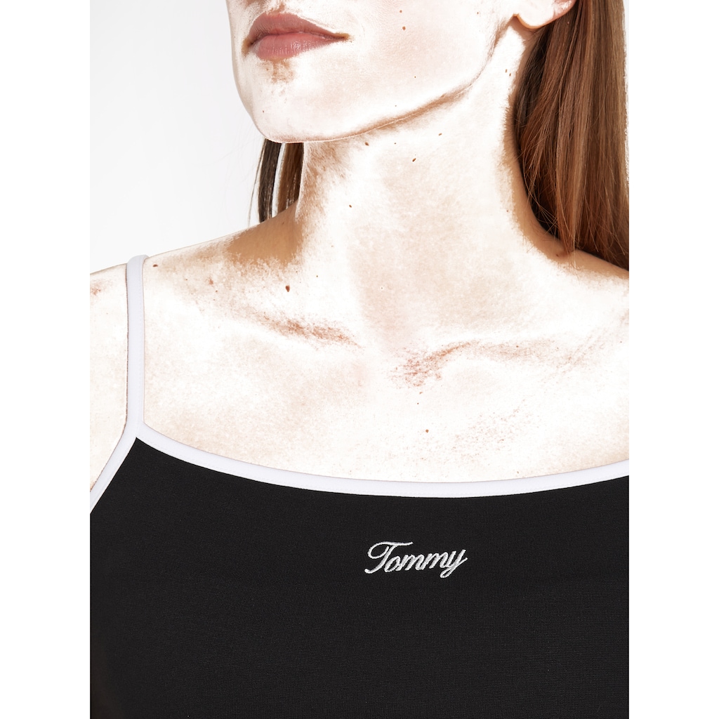 Tommy Jeans Spaghettikleid »TJW TONAL SCRIPT MIDI DRESS«, mit Tommy Jeans Logo Schriftzug