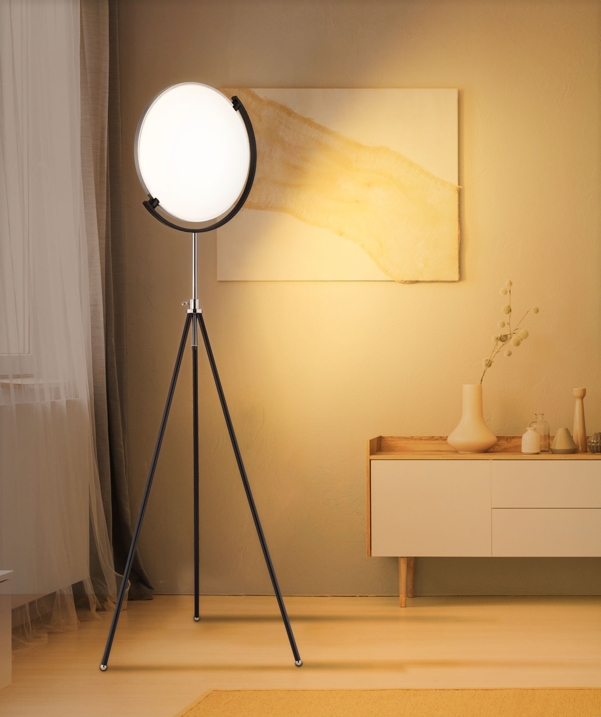 GLOBO LIGHTING Stehlampe »MIRO« LED-Modul 1 Stk. LED Stehleuchte schwarz, dimmbar, Memory, RGB, höhenverstellbar