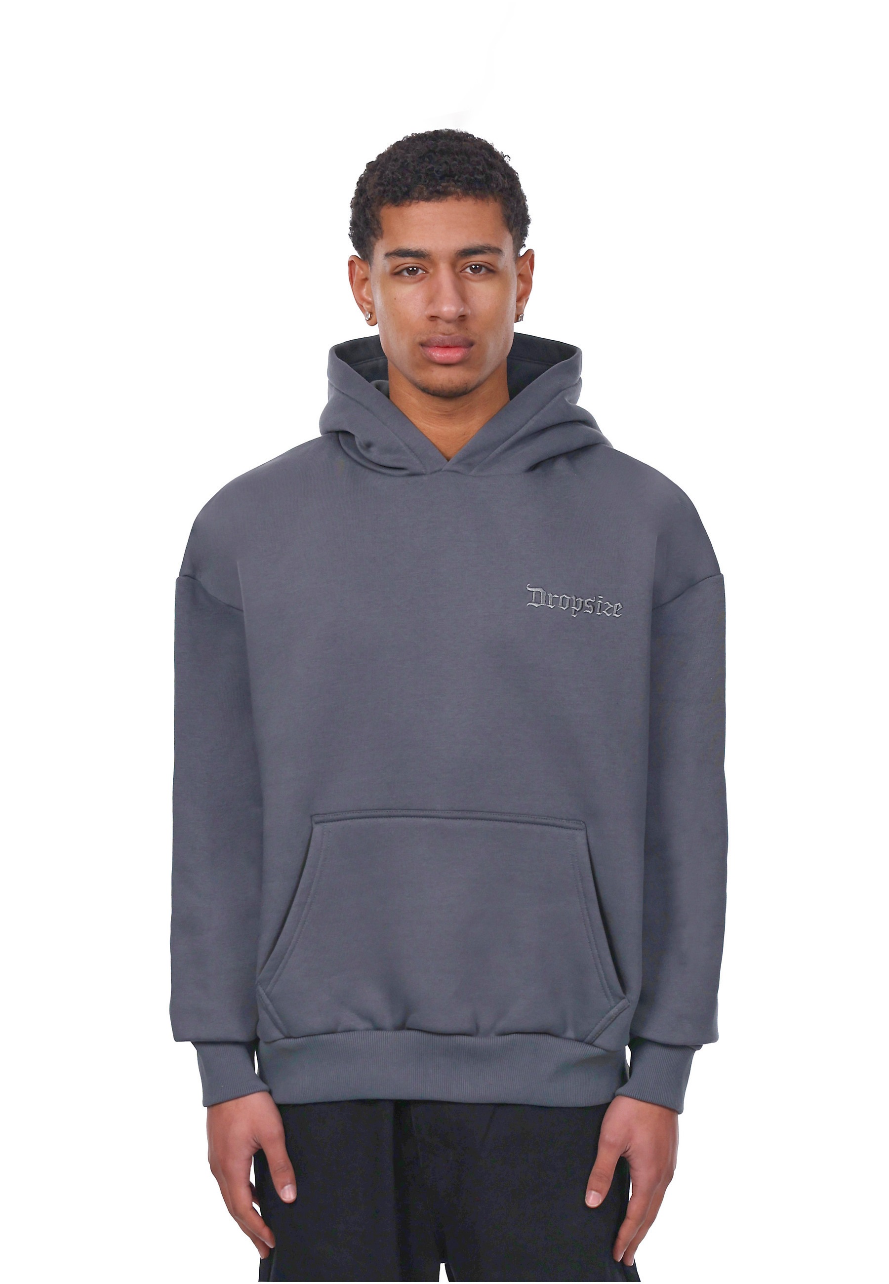 Dropsize Heavy Oversize Embo Hoodie Dunkelgrau M 3