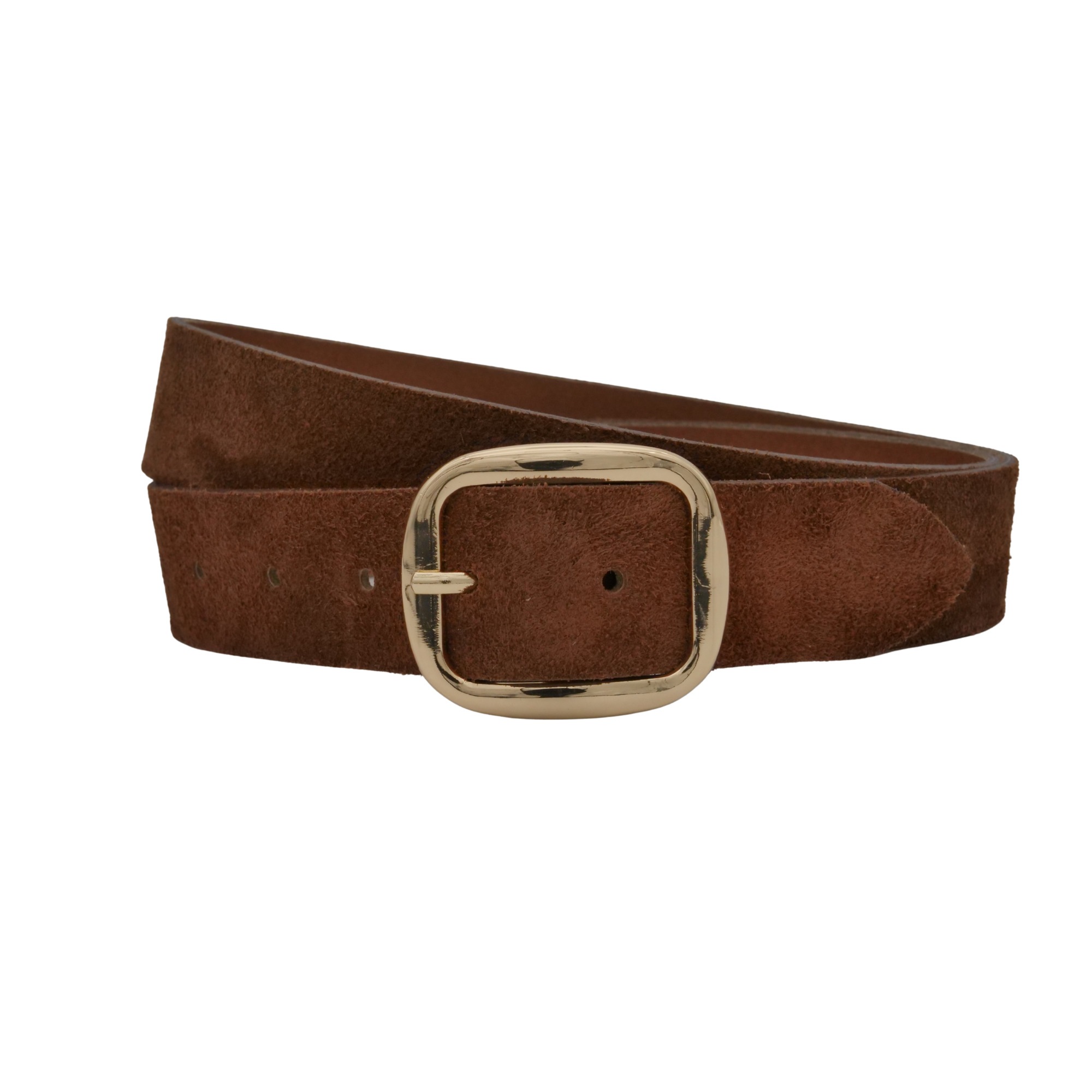 Ledergürtel ANNAMATONI "AnnaMatoni Damen Ledergürtel in hochwertigem Velour Leder 3,5cm", Damen, Gr. TW110 - 125cm Gesamtlänge, braun 650, 100% Leder, Gürtel Ledergürtel