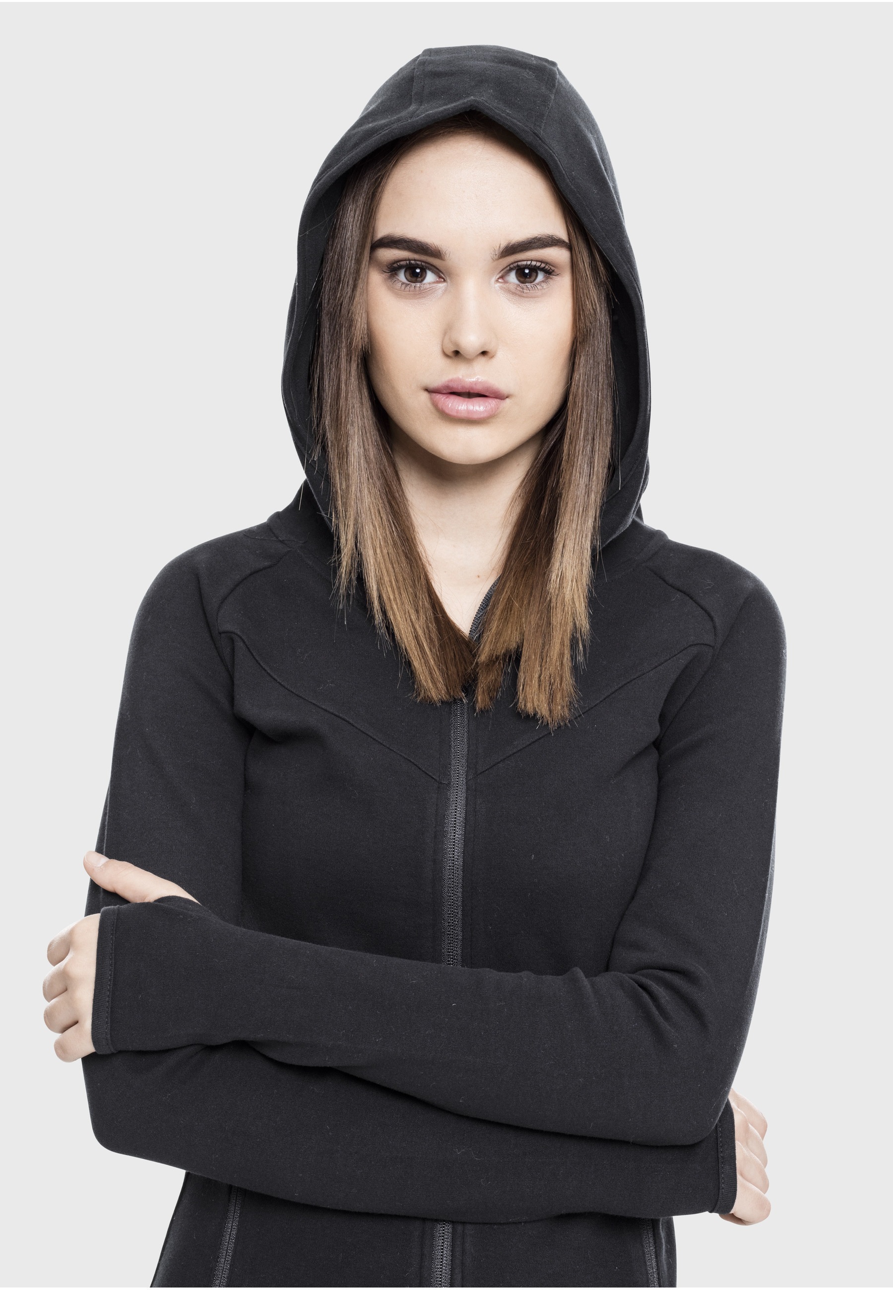URBAN CLASSICS Sweatjacke »Urban Classics Damen Ladies Athletic Interlock Zip Hoody« 1 Stk.