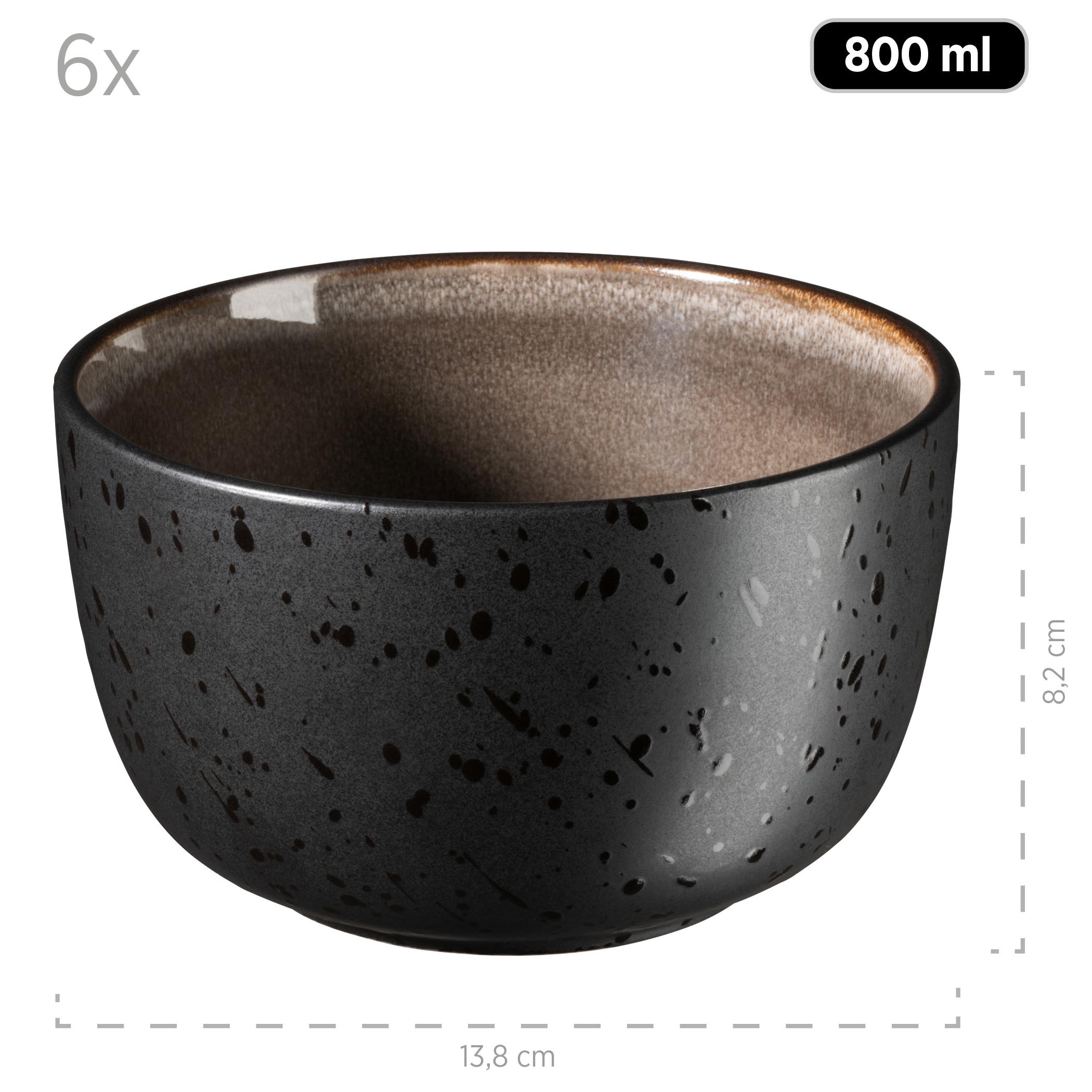 MÄSER Frühstücks-Geschirrset »NIARA, Frühstücks Set, Steinzeug«, (Set, 18 tlg.), Geschirr-Set, Service