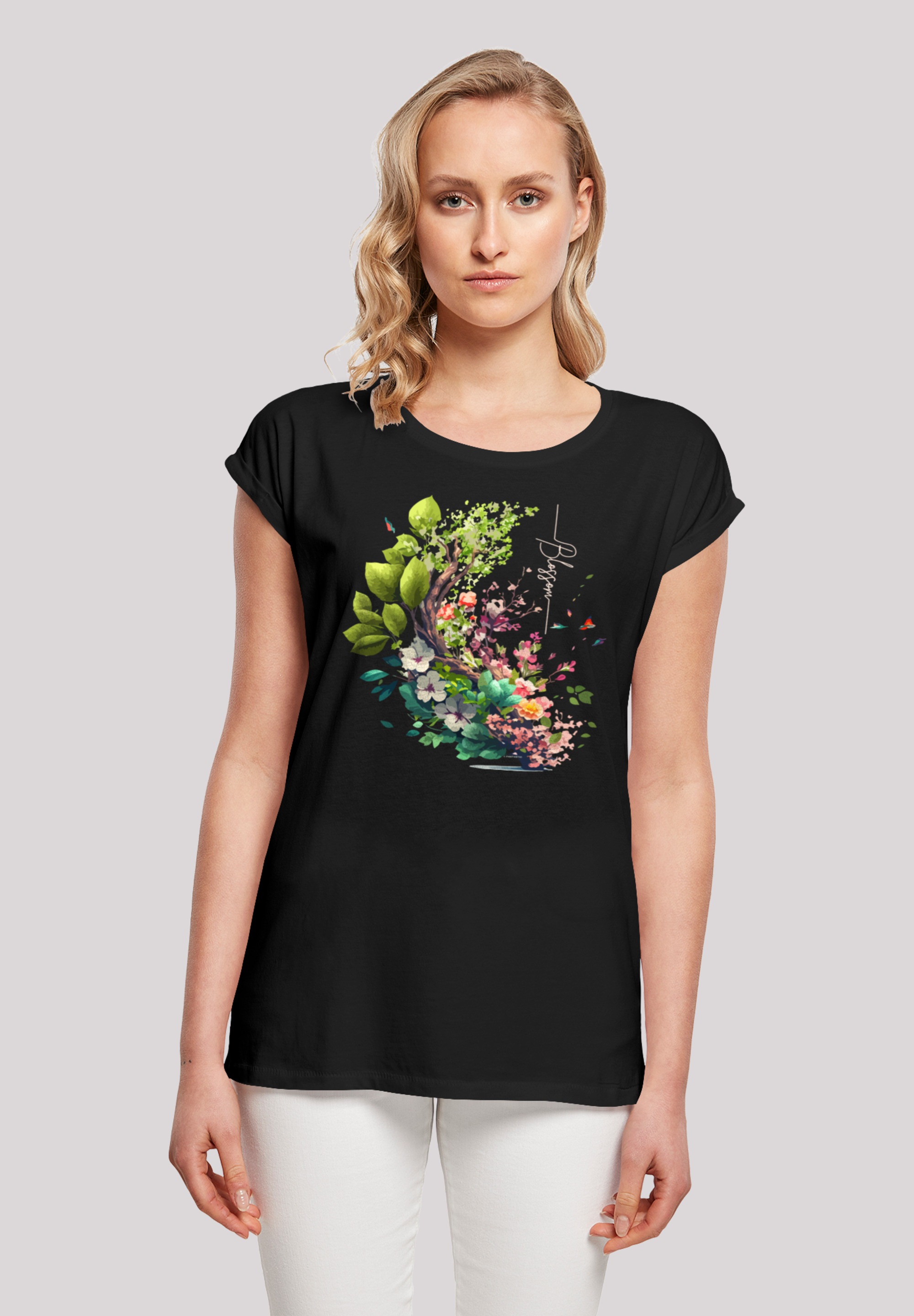 F4NT4STIC T-Shirt "Baum mit Blumen", Print