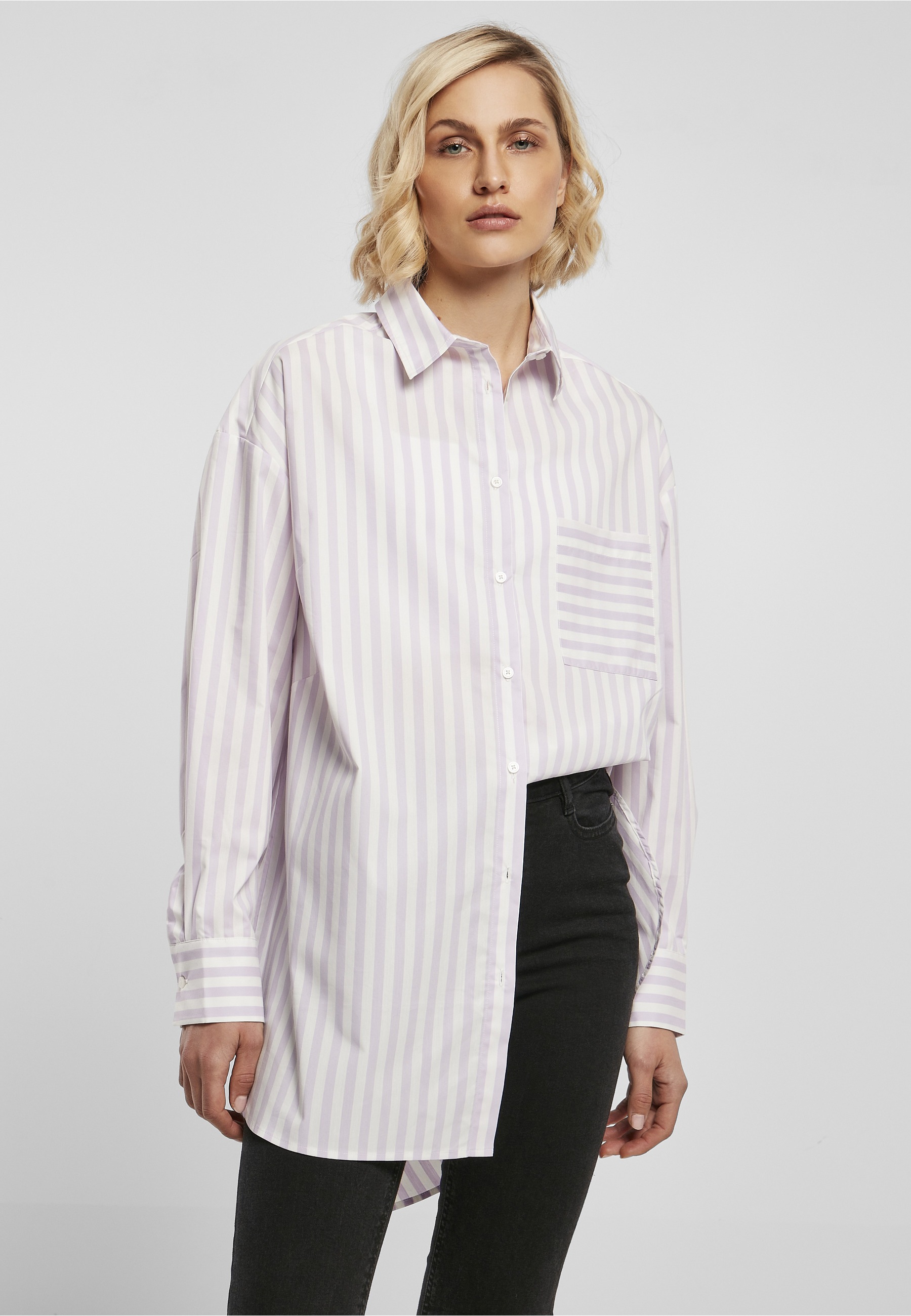 URBAN CLASSICS Blusenshirt »Urban Classics Damen Ladies Oversized Stripe Shirt« 1 tlg.