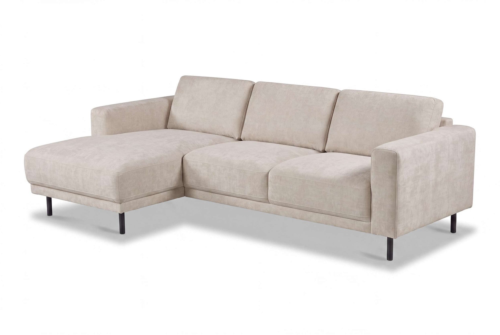 OTTO home Ecksofa »Sveeva, L-Form, B.238 cm, schwarze Metallfüße« langlebiger Webstoff, mit Wellenunterfederung, viele Farben