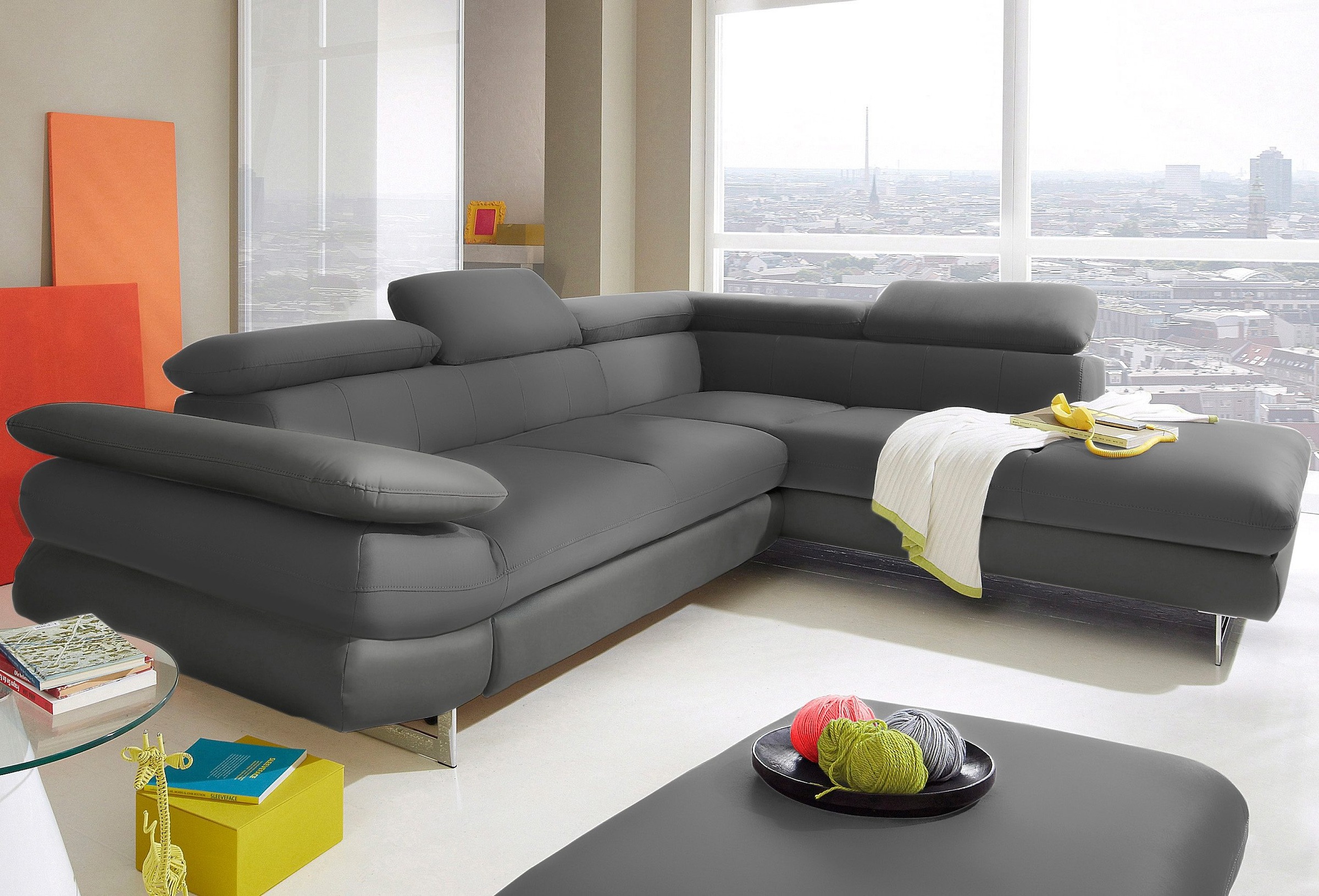 COTTA Ecksofa "Solution L-Form" mit Arm- & Kopfteilverstellung, wahlweise m günstig online kaufen