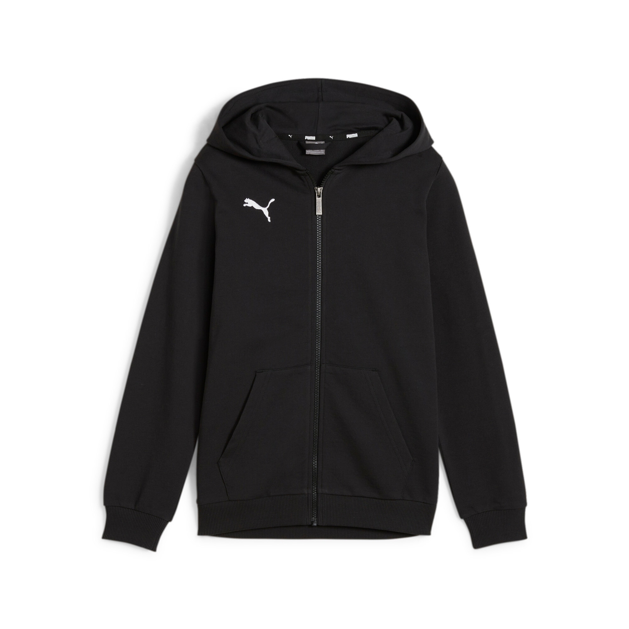PUMA Kapuzensweatjacke "TEAMGOAL CASUALS HOODED JACKET JR" mit Kapuze, für Fußball, mit Reißverschluss, Regular Fit