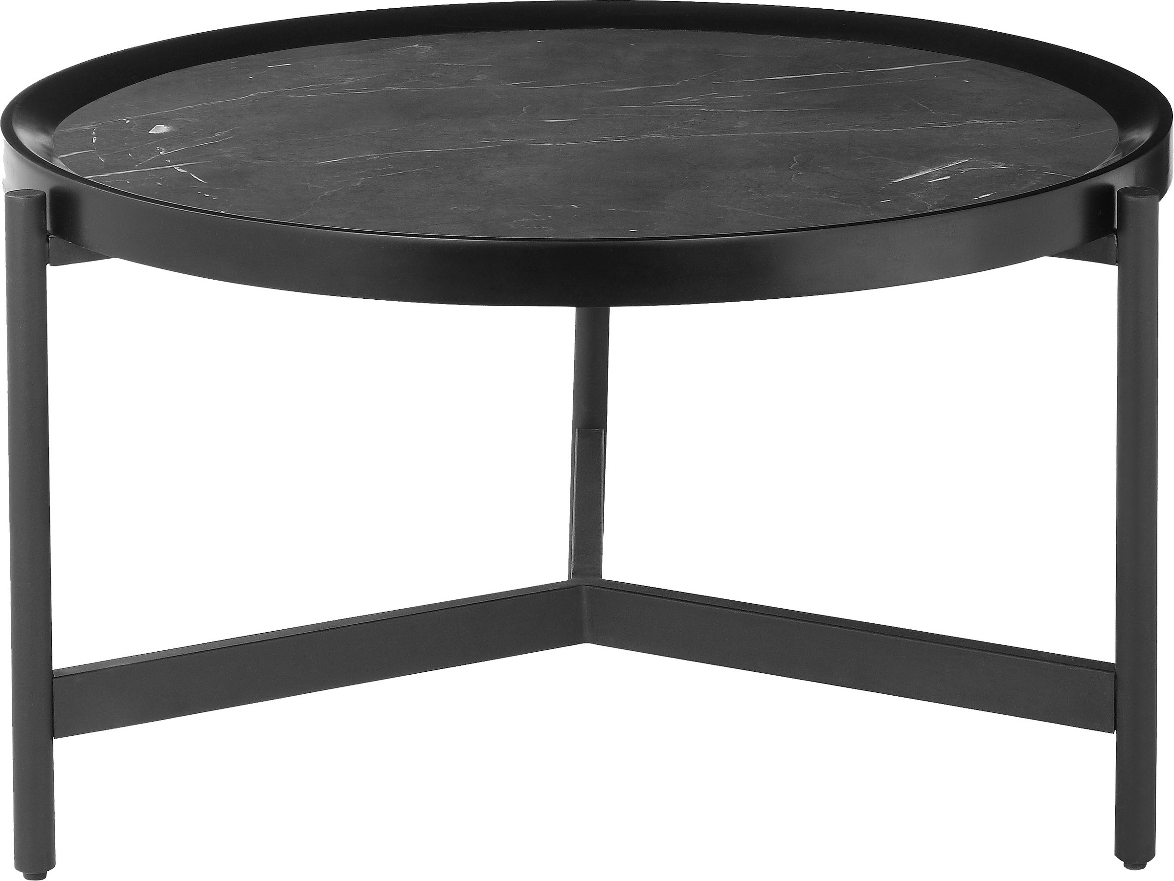 OTTO home Couchtisch "Sapphira" mit einer Keramiktischplatte, schwarzes Metallgestell, Breite 80 cm