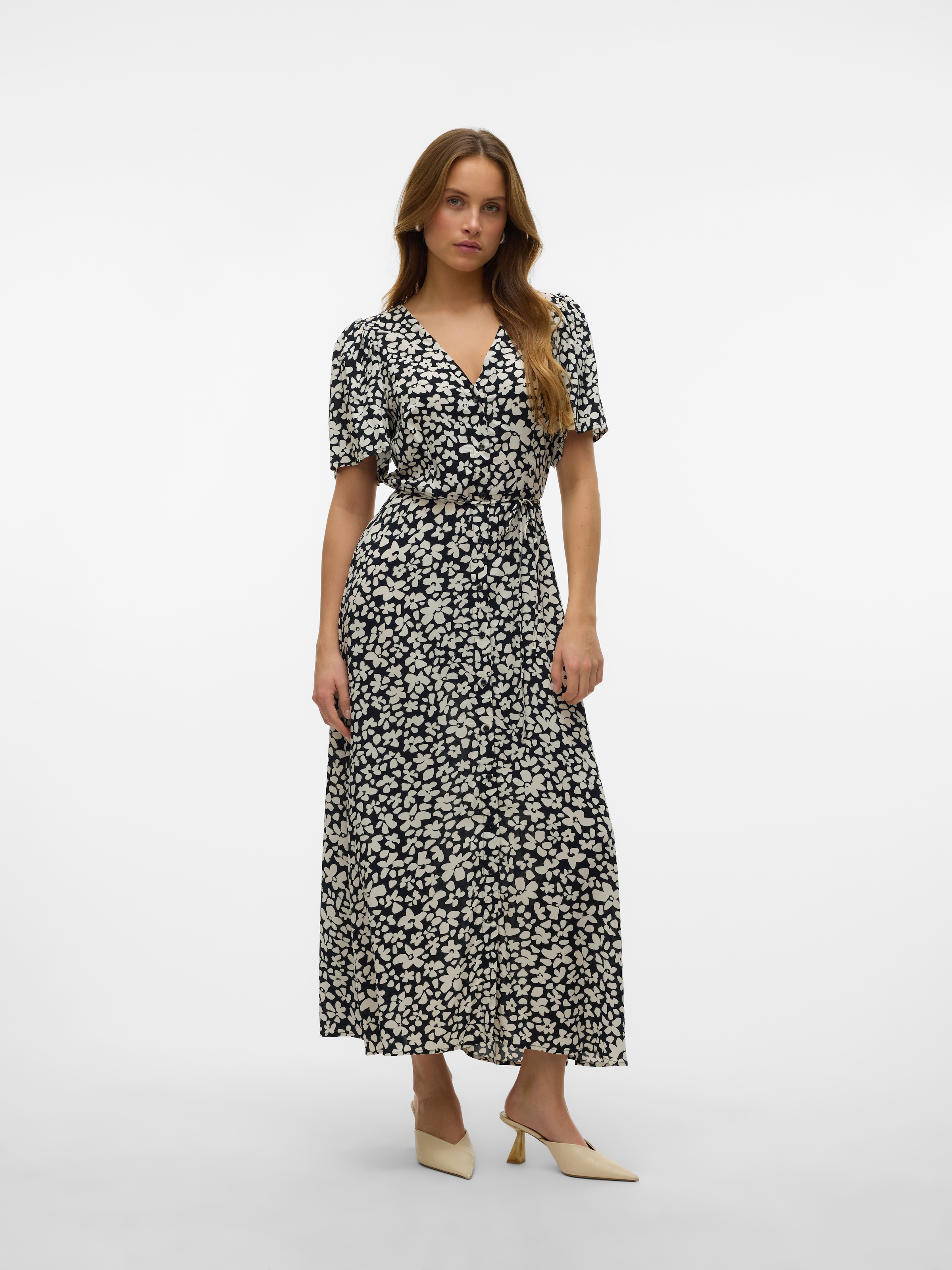 Vero Moda Sommerkleid "VMALBA SS CALF DRESS WVN GA NOOS" günstig online kaufen