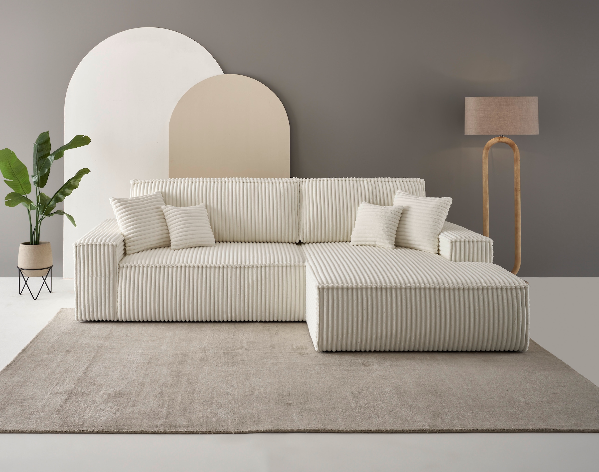 OTTO home Ecksofa "FINNLEY Schlafsofa 267 cm, L-Form mit Schlaffunktion & B günstig online kaufen