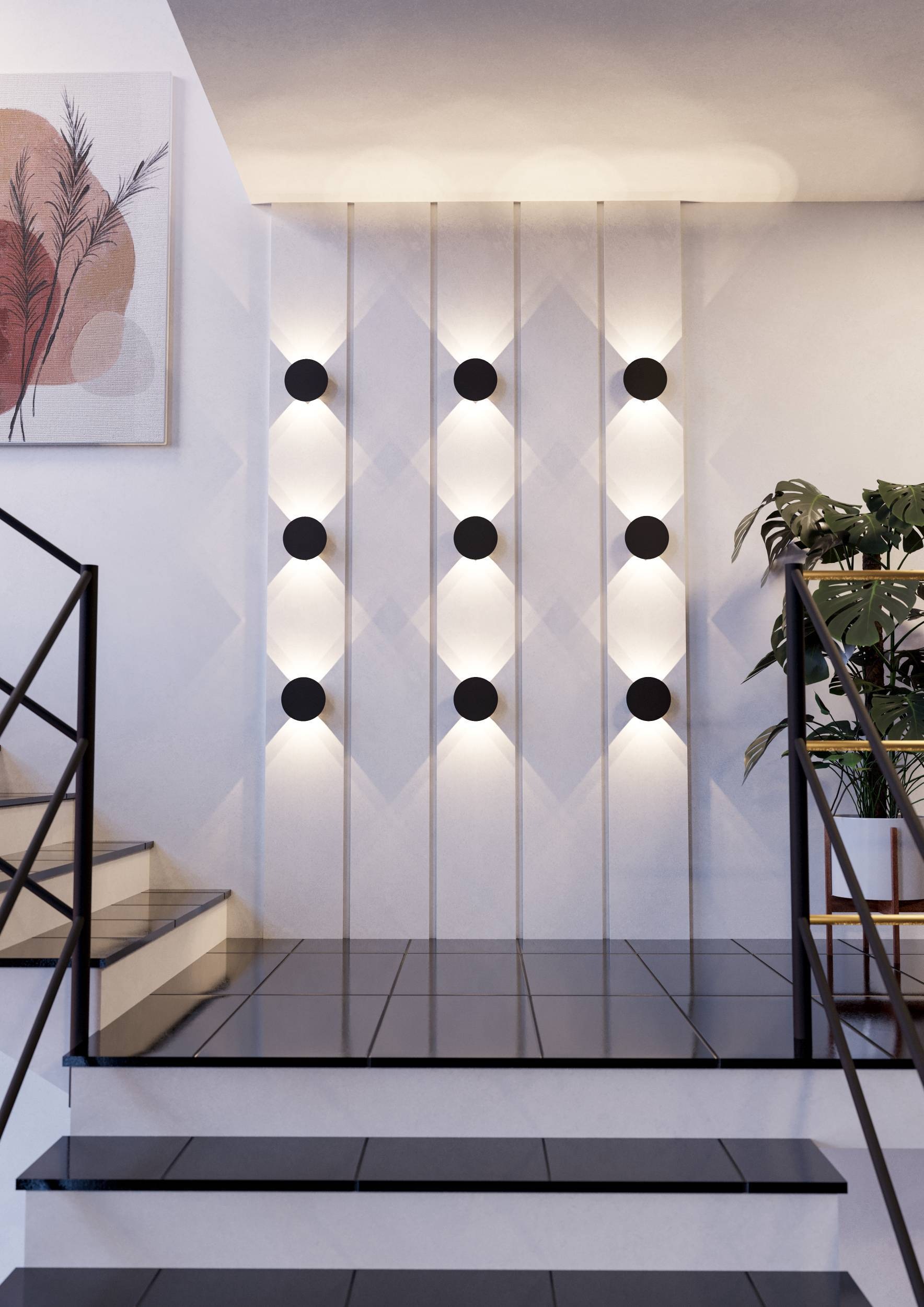 EGLO Wandleuchte »Talamello Wandlampe, Wandspot, Metall, indirekte Beleuchtung, Lampe« LED-Modul 1 Stk. Warmweiß Wand-/Deckenleuchte - Ø15 x AL4 cm - schwarz - 4W inkl.