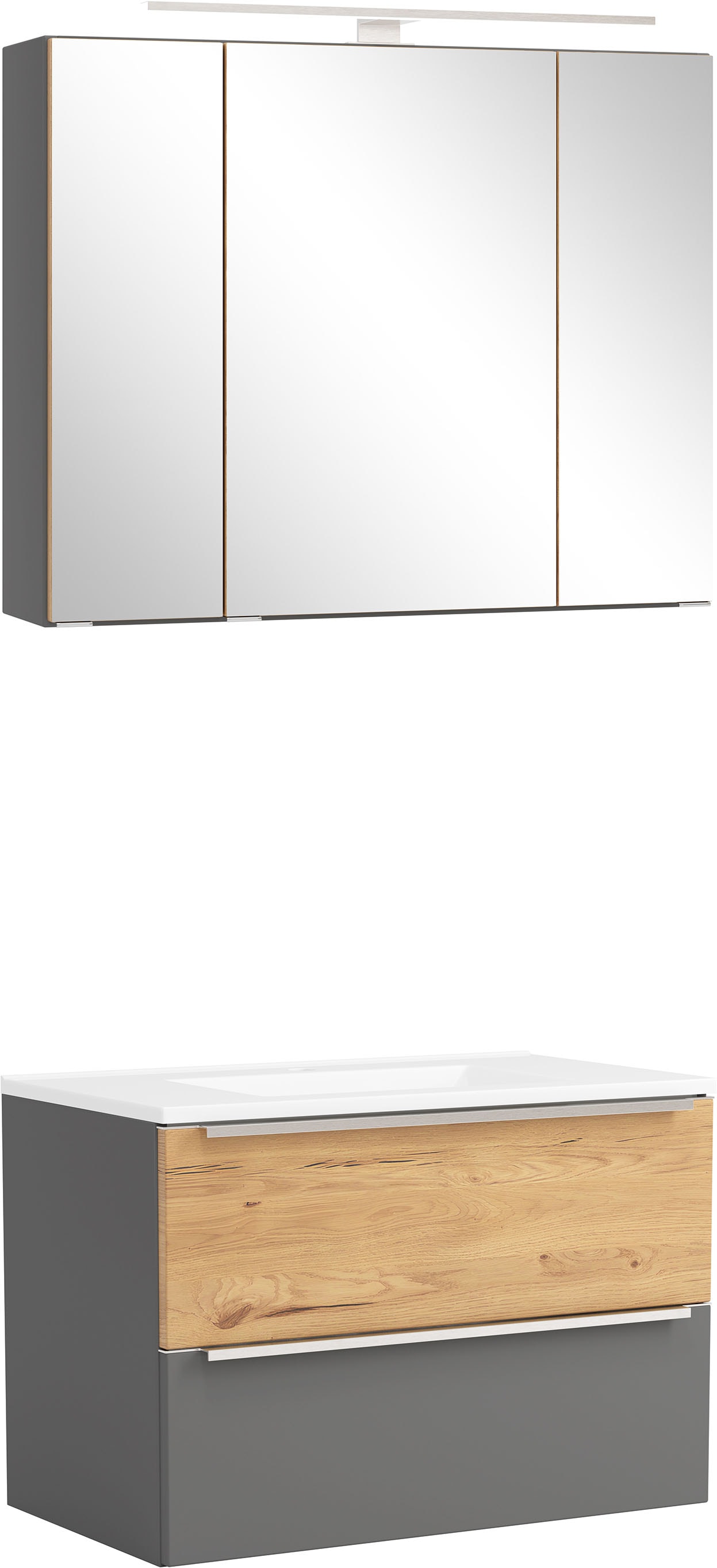 welltime Badmöbel-Set "TRIENT, Set: Spiegelschrank und Waschtisch" 2 Stk. tlg.