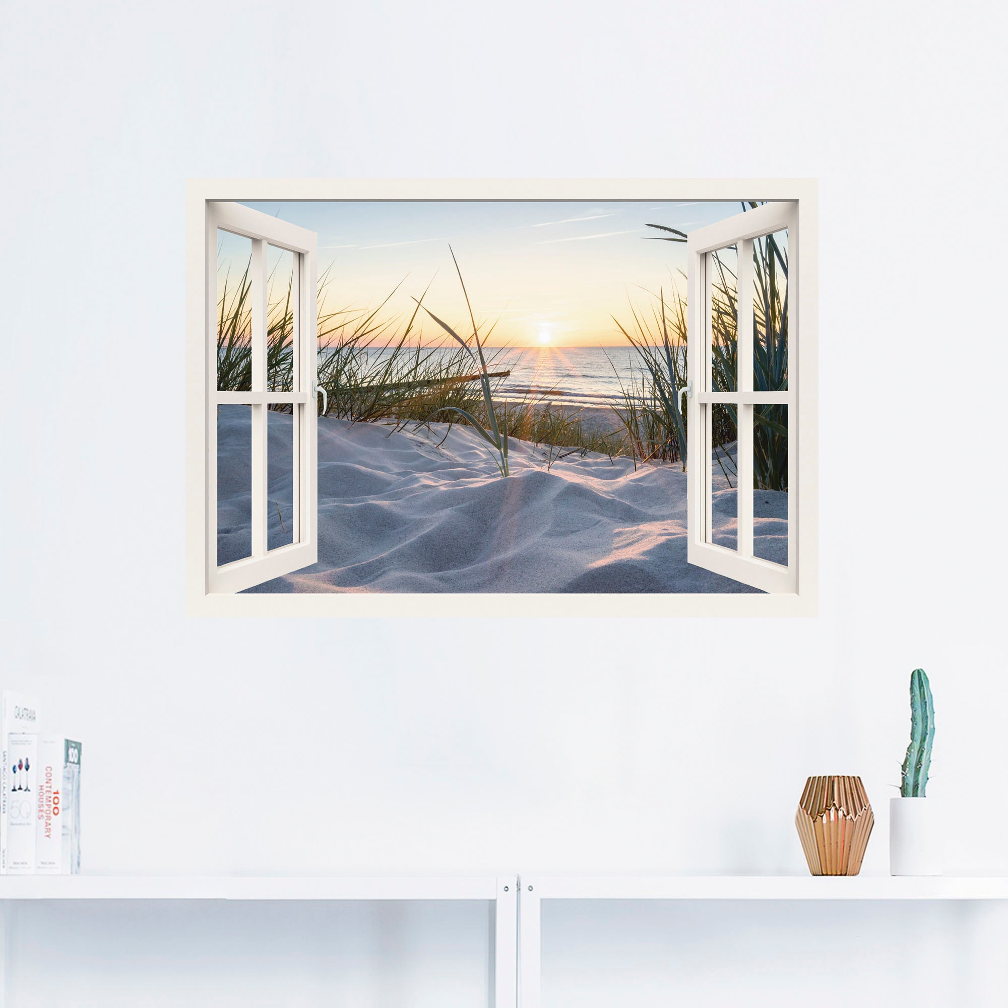 Artland Wandbild "Ostseestrand durchs Fenster", Meer Bilder, (1 St.), als A günstig online kaufen
