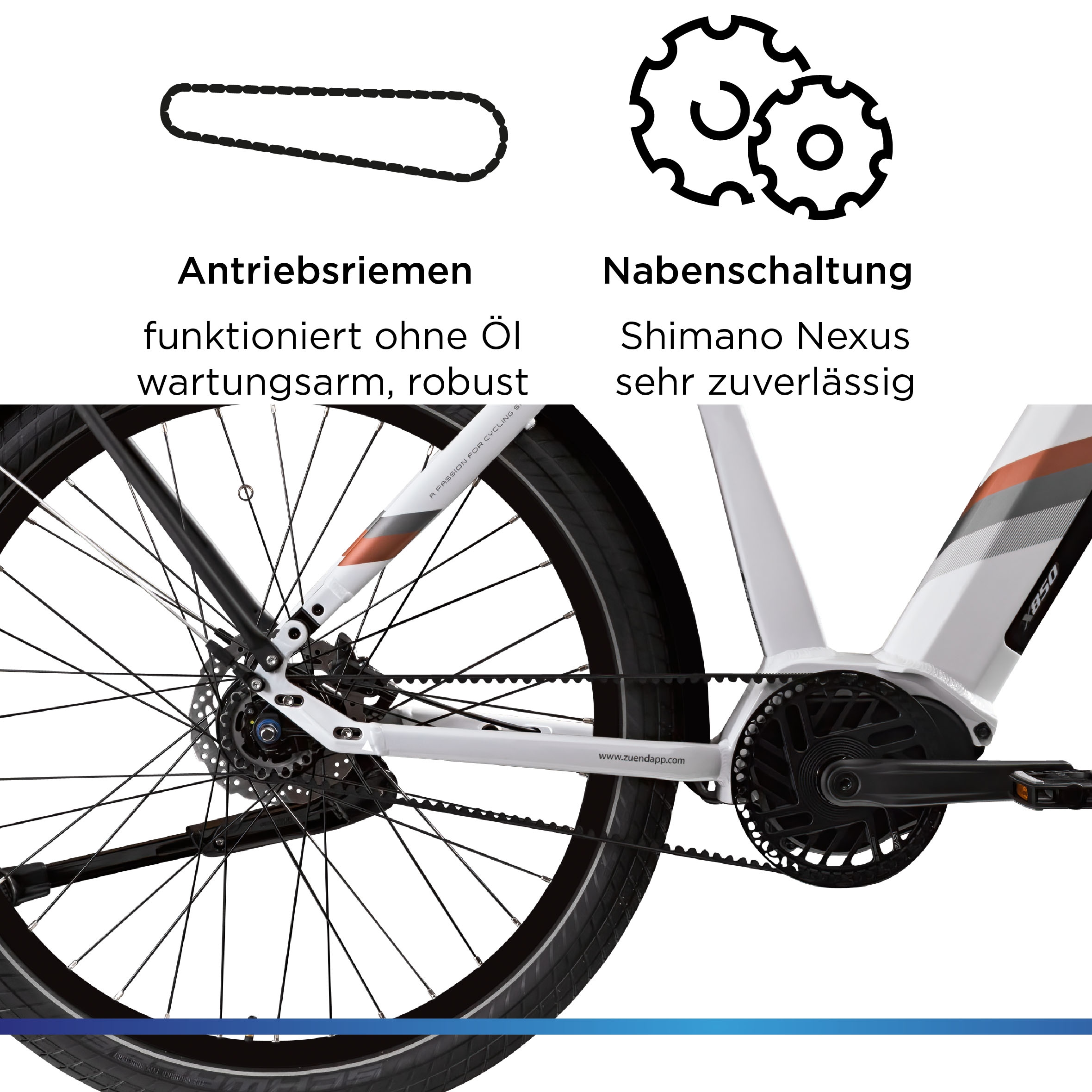 Zündapp E-Bike »X850«, 7 Gang, Mittelmotor 250 W