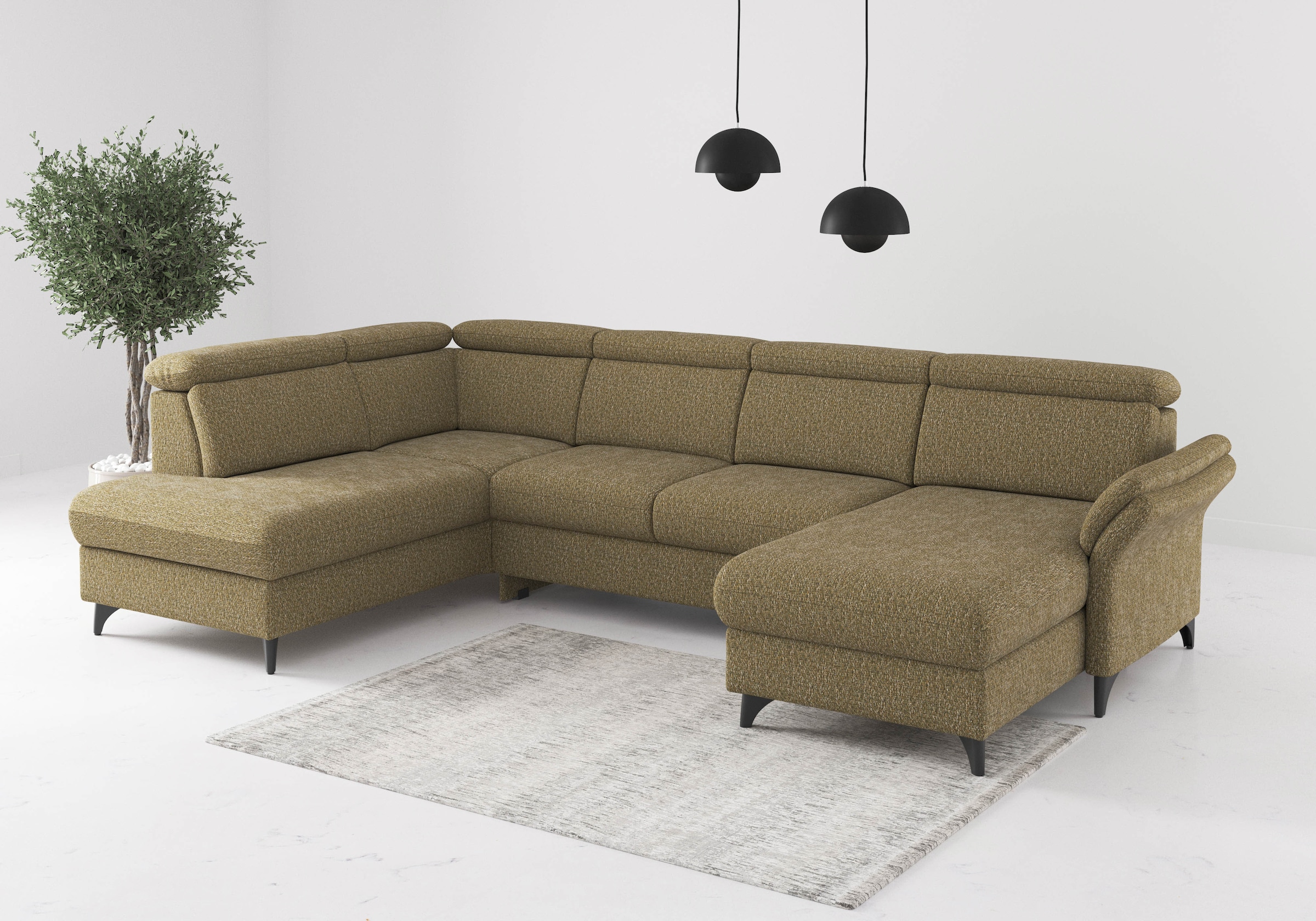Sit & More Glendale U-Shape Sectional Sofa olive 7