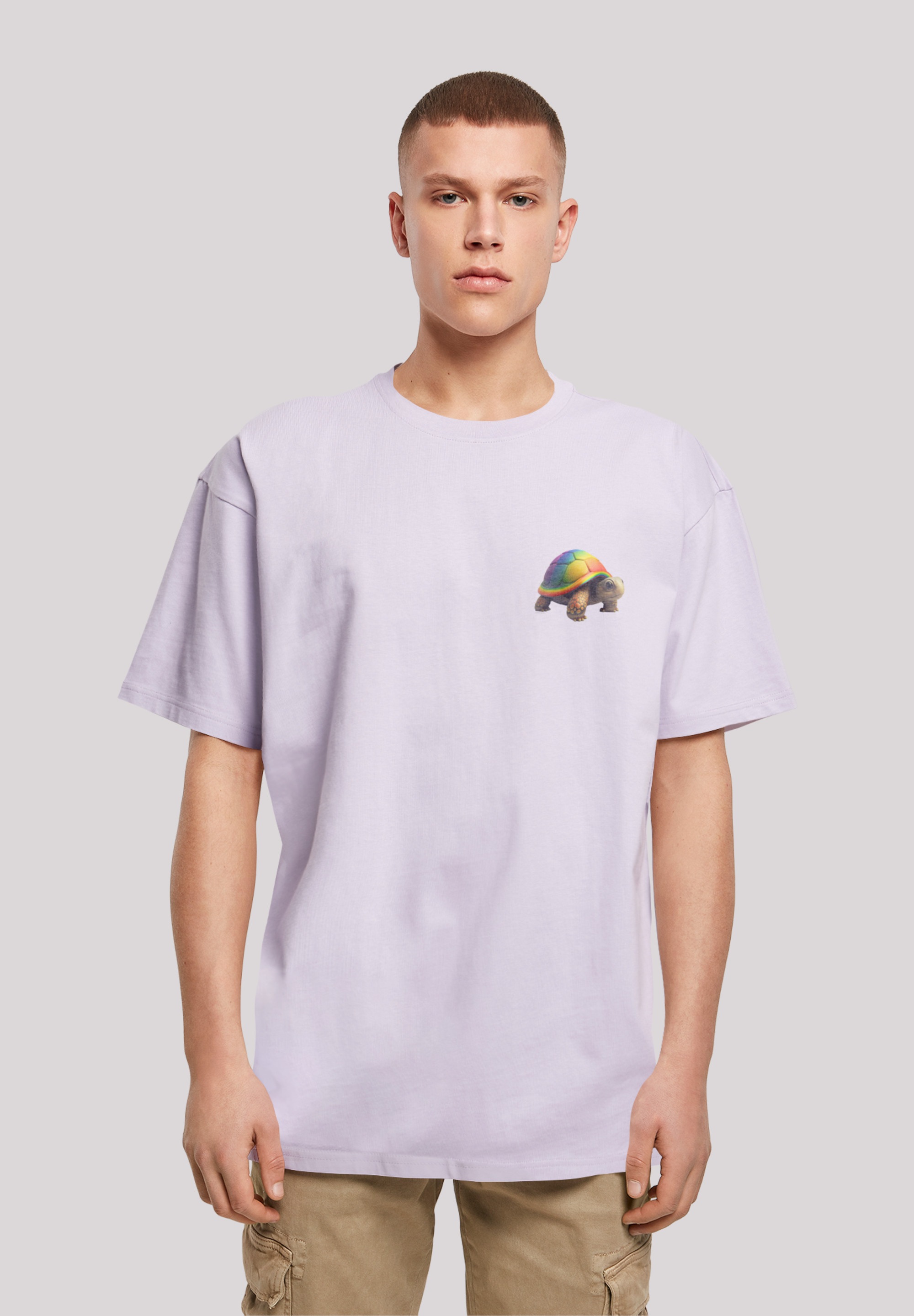 F4NT4STIC T-Shirt "Rainbow Turtle OVERSIZE TEE", Print