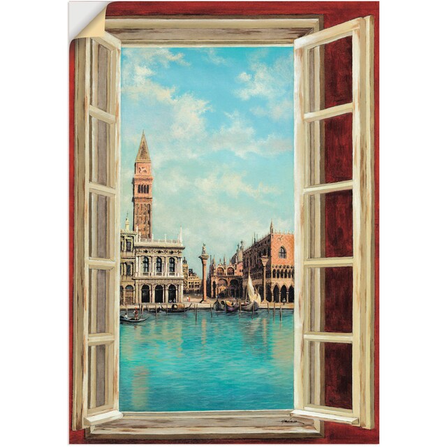 Artland Wandbild »Fenster mit Blick auf Venedig«, Fensterblick, (1 St.),  als Alubild, Leinwandbild, Wandaufkleber oder Poster in versch. Größen  kaufen | BAUR