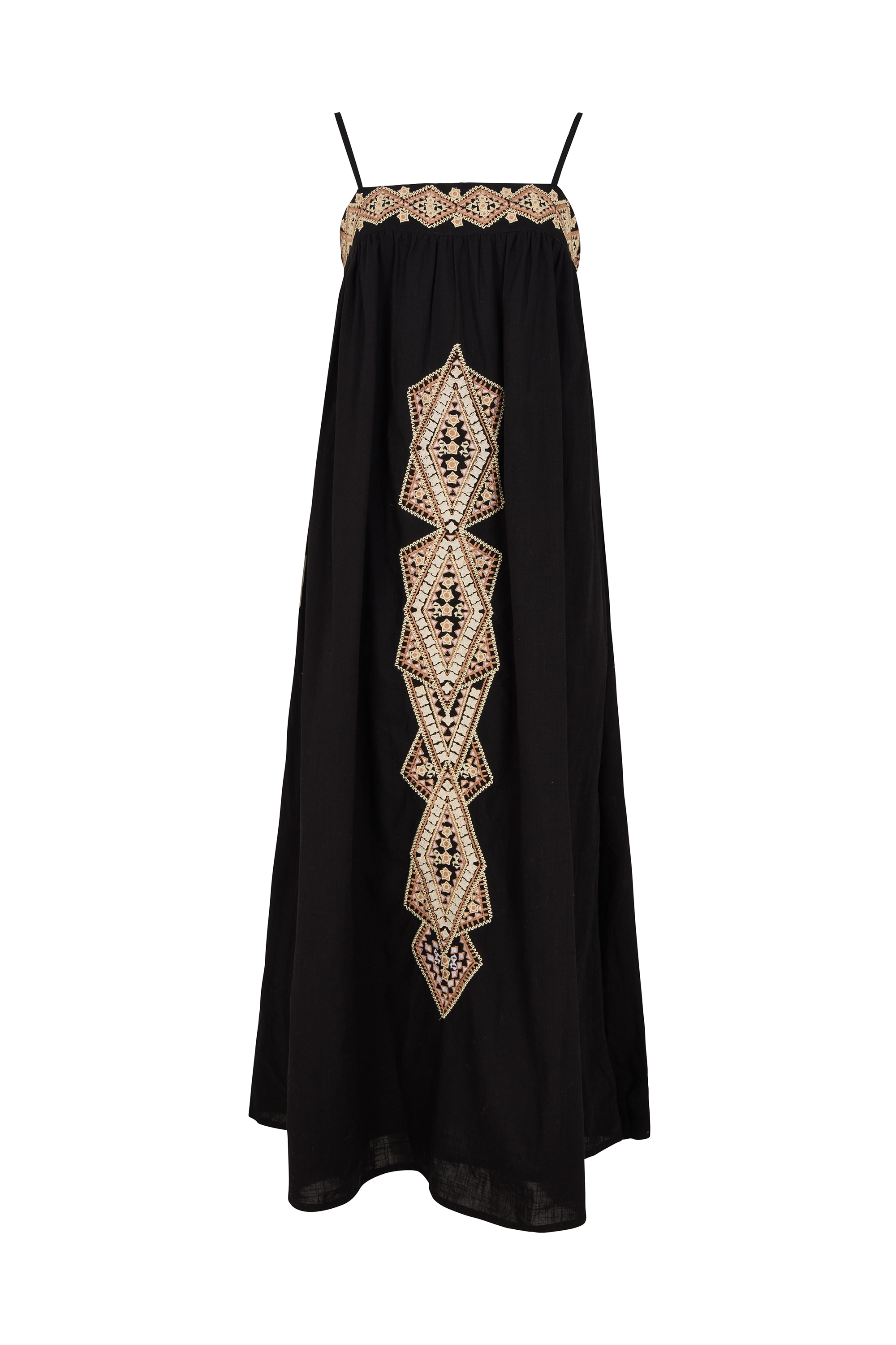 RAFFYA Midikleid "Sapphire Spaghetti Strap Embroidered Maxi Dress Damen" günstig online kaufen
