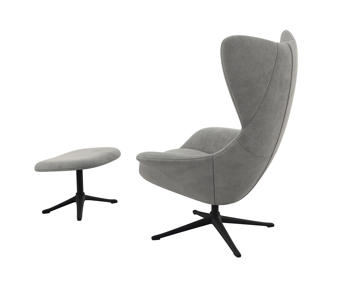 FLEXLUX Ohrensessel »Stilo Relaxsessel, TV-Sessel«, Solitär, Stil-Ikone, drehbar, Fuß schwarz