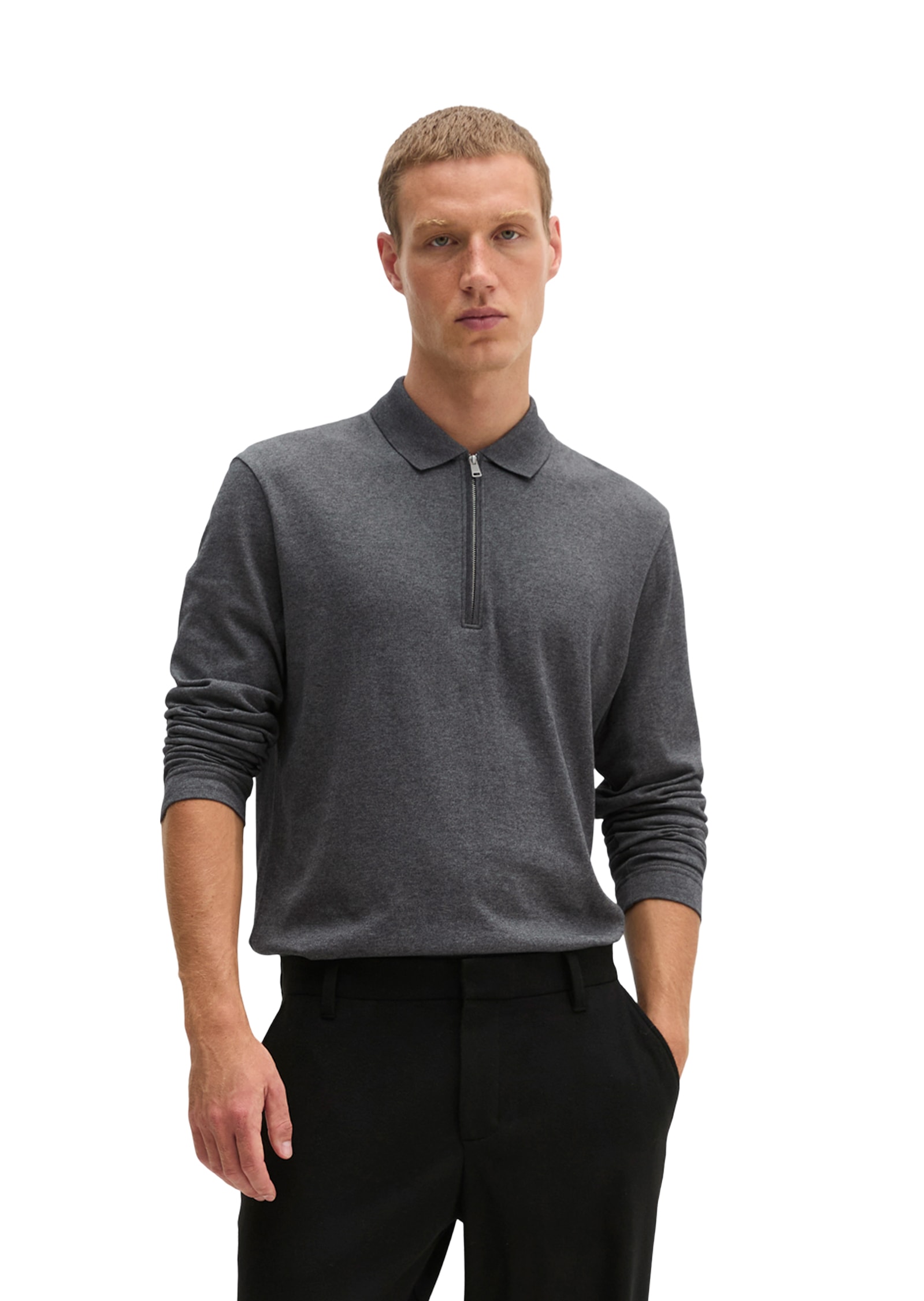 Marc O'Polo Langarm-Poloshirt »aus weichem Bio-Baumwoll-Jersey«