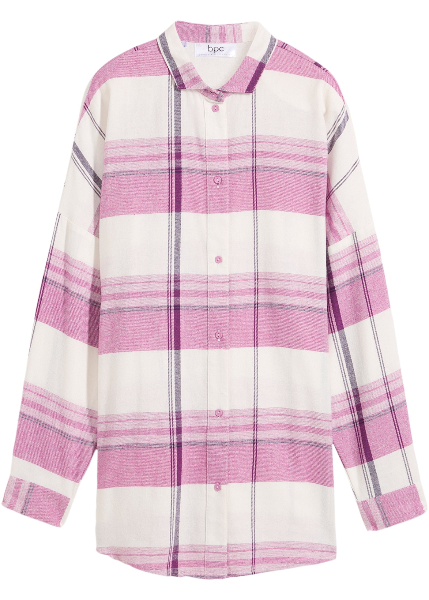 bonprix Flanellhemd mit Haifischkragen, im Karo-Look
