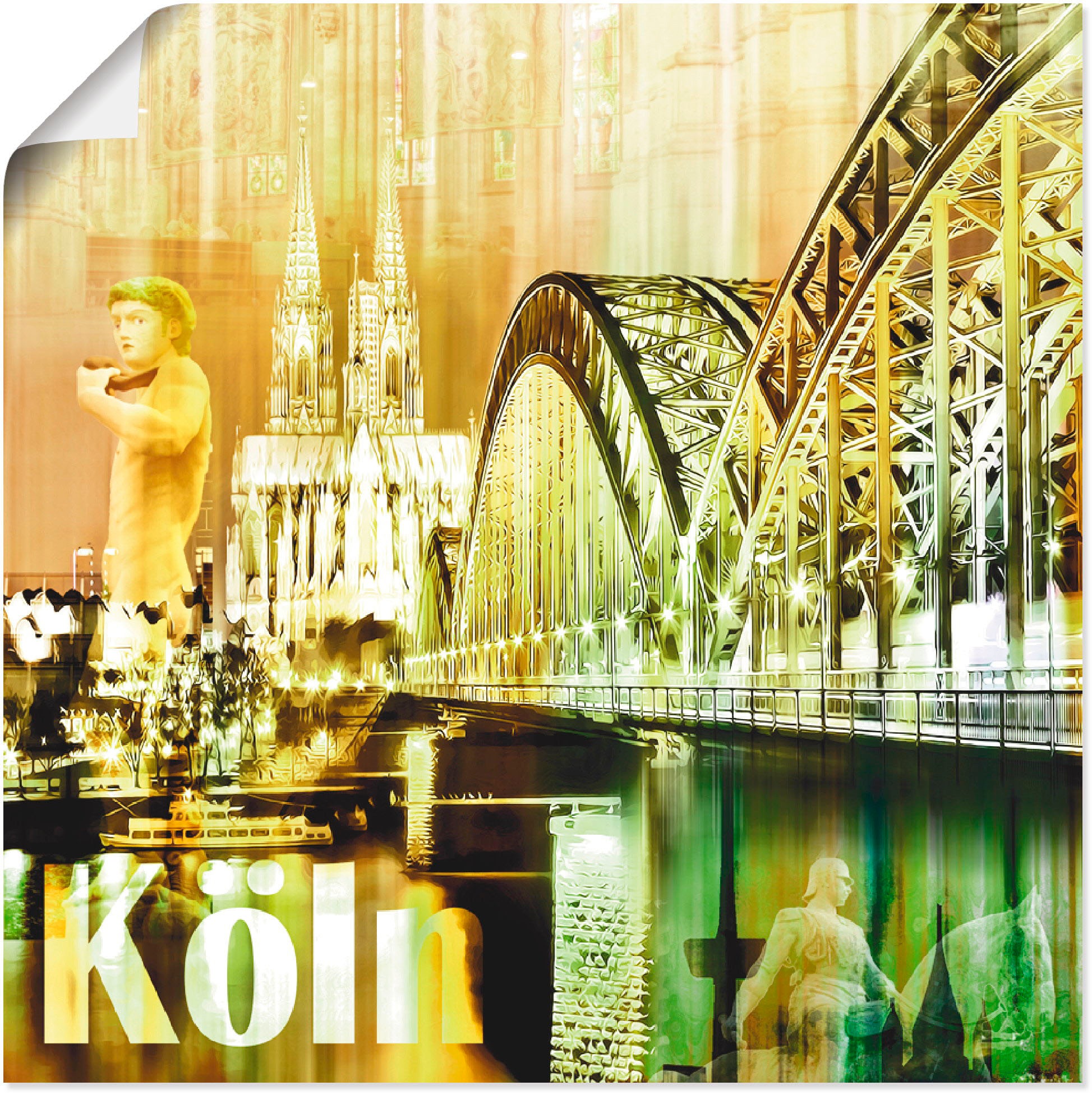 Artland Poster "Köln Skyline Abstrakte Collage II", Gebäude, (1 St.), als L günstig online kaufen