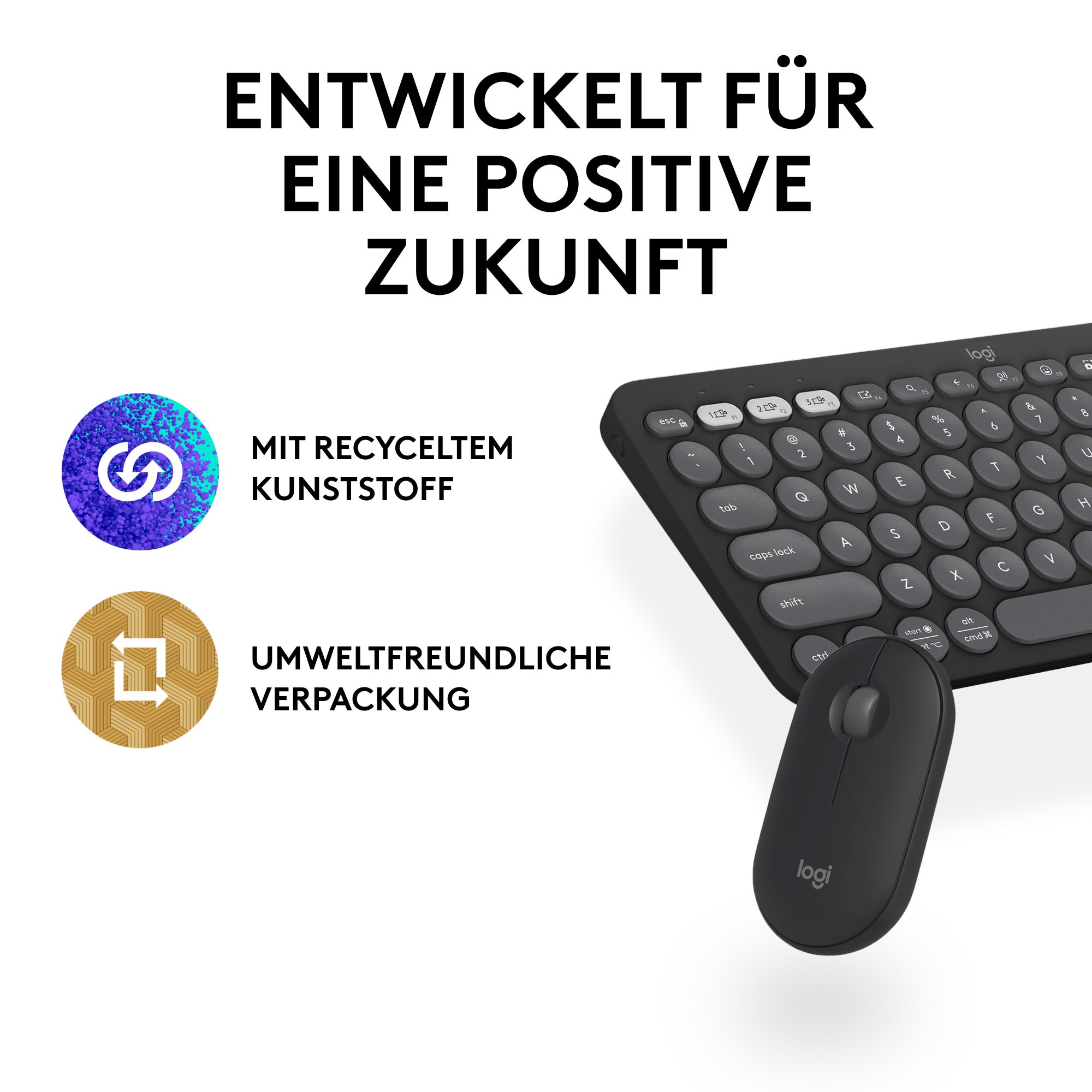 Logitech Tastatur »Pebble 2 Combo« (Fn-Tasten | Multimedia-Tasten)