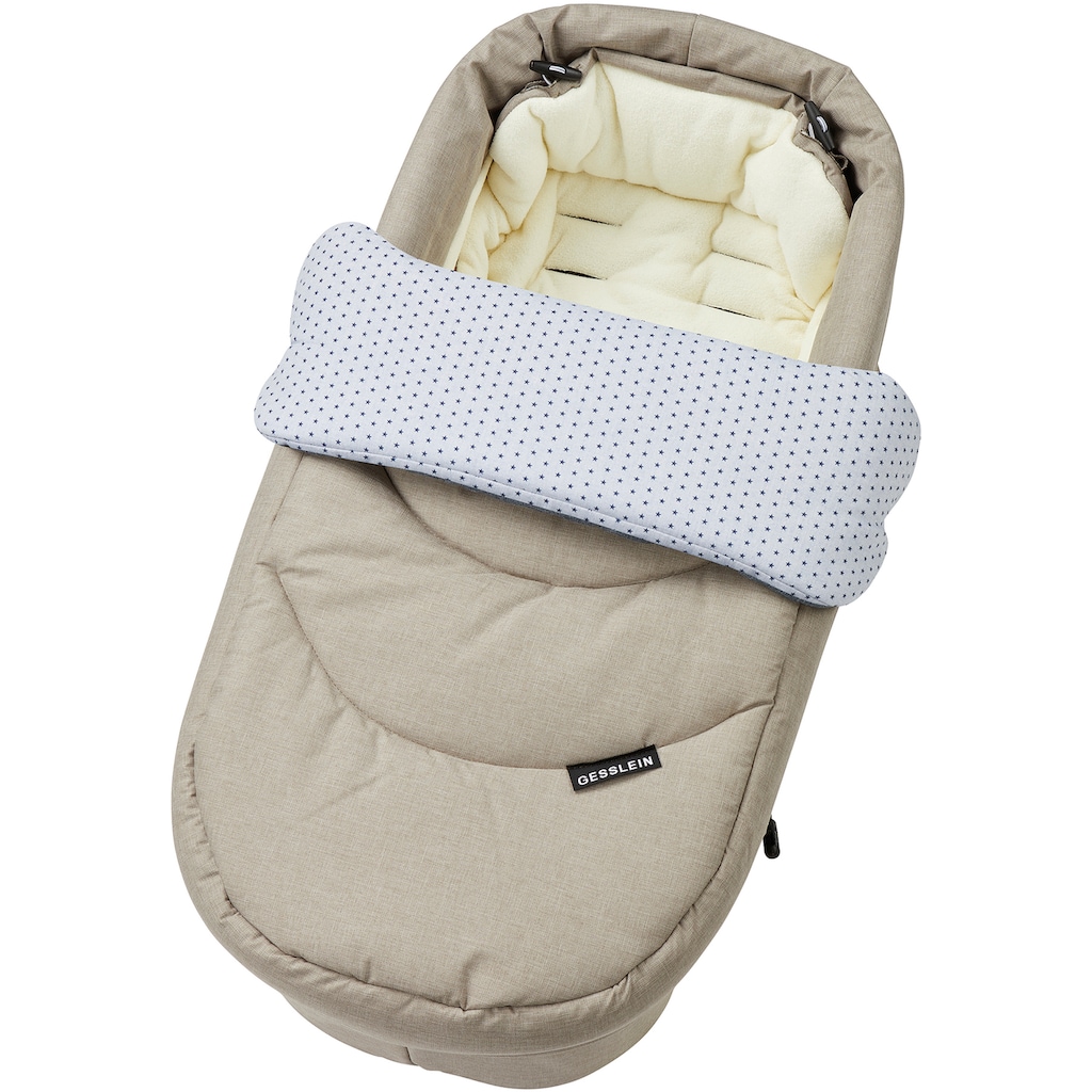 Gesslein Kombi-Kinderwagen »F6 Air+, schwarz/tabak, beige meliert/Sterne marine/jeansblau«, mit Tragetasche C2 Compact; zum Teil aus recyceltem Material