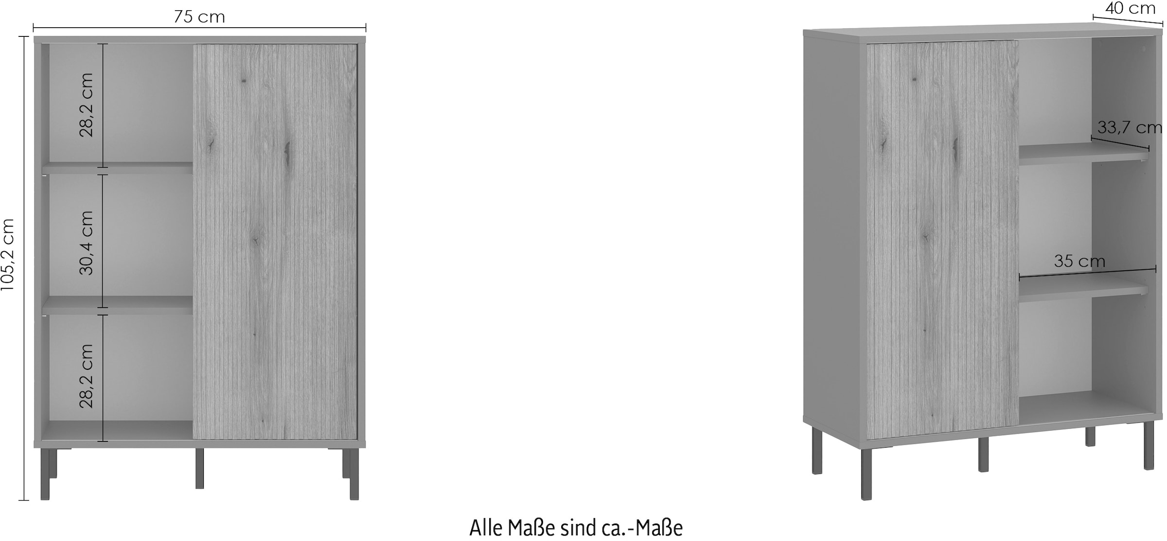 INOSIGN Highboard »Pozzi«, Höhe ca.105 cm