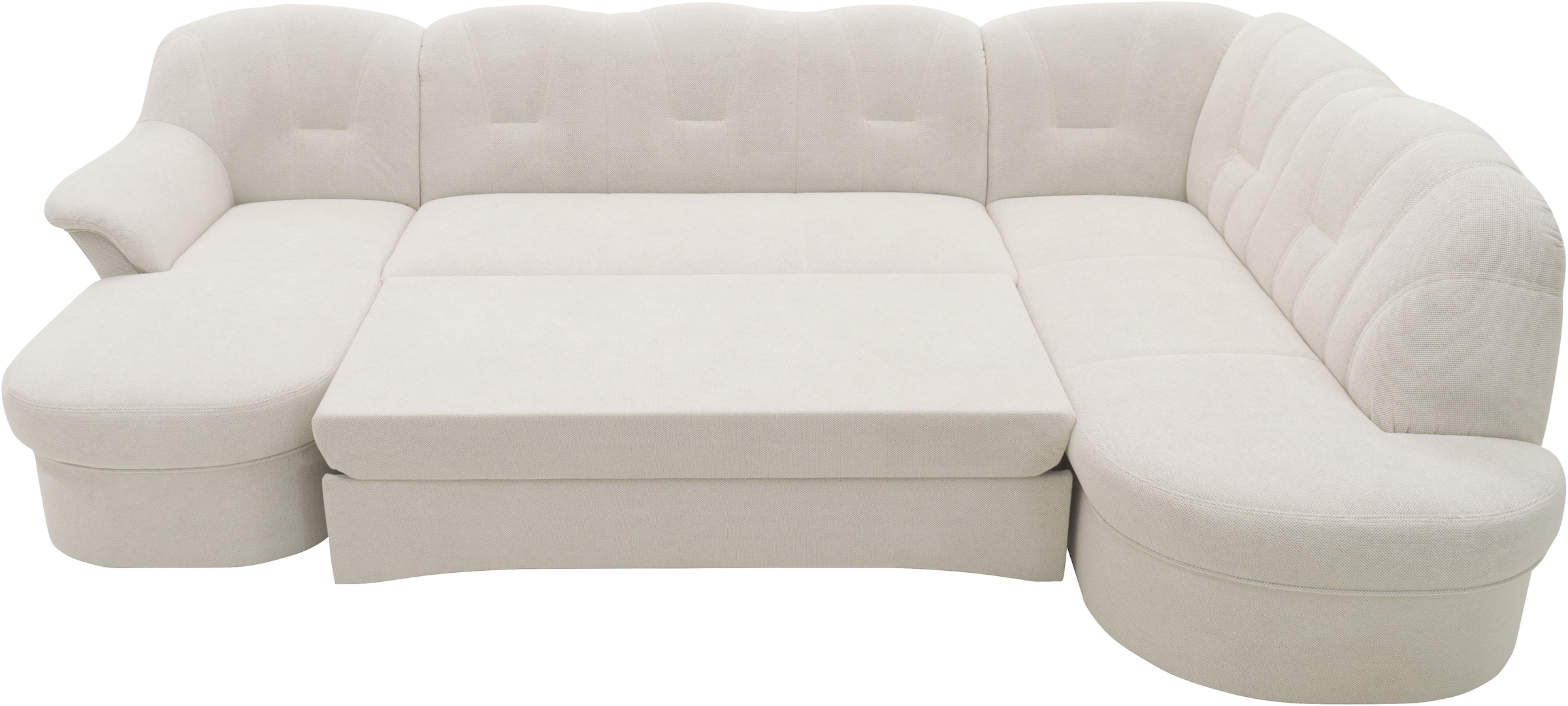 DOMO collection Wohnlandschaft »Flores auch in Leder-Bezug, B/T/H: 293/180/86 cm, U-Form«, (3 St.), wahlweise mit Bettfunktion, wahlweise mit Federkern