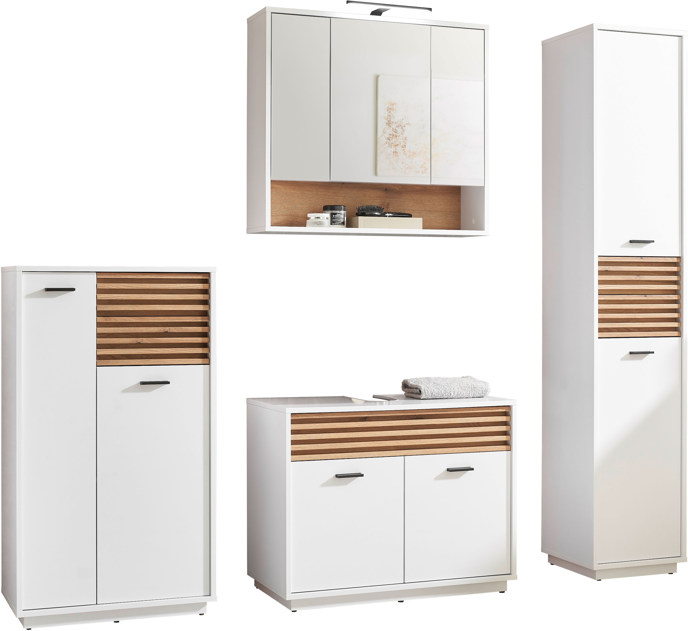 BASIC by Balculina Waschbeckenunterschrank »Liguria B/H/T 80x64x40 cm« 1 Stk. tlg. Breite 80cm, Unterflurauszug, FSC-Mix 70%