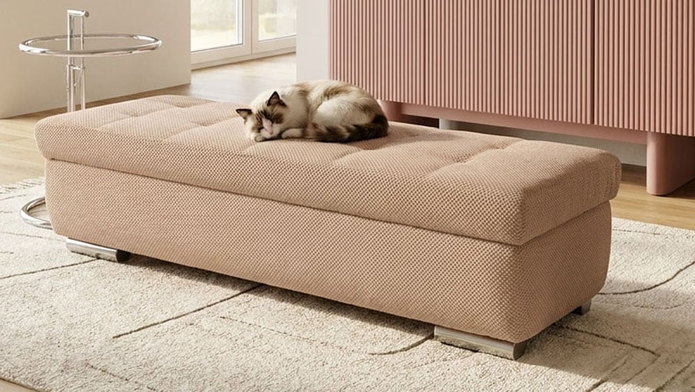 OTTO home Hocker "Torrnby, 161 cm breit, extra groß mit großem Staufach" aus Luxus-Microfaser oder haustierfreundlichem Pet Friendly Bezug